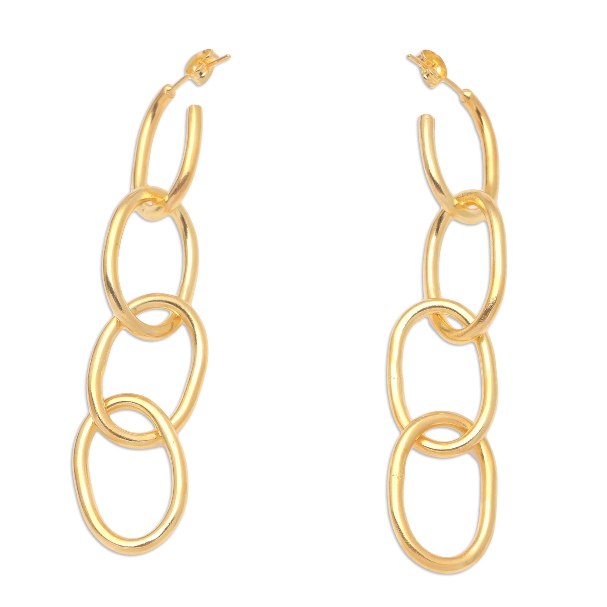 Ultimate Luxe Gold-Plated Chain Link Dangle Earrings