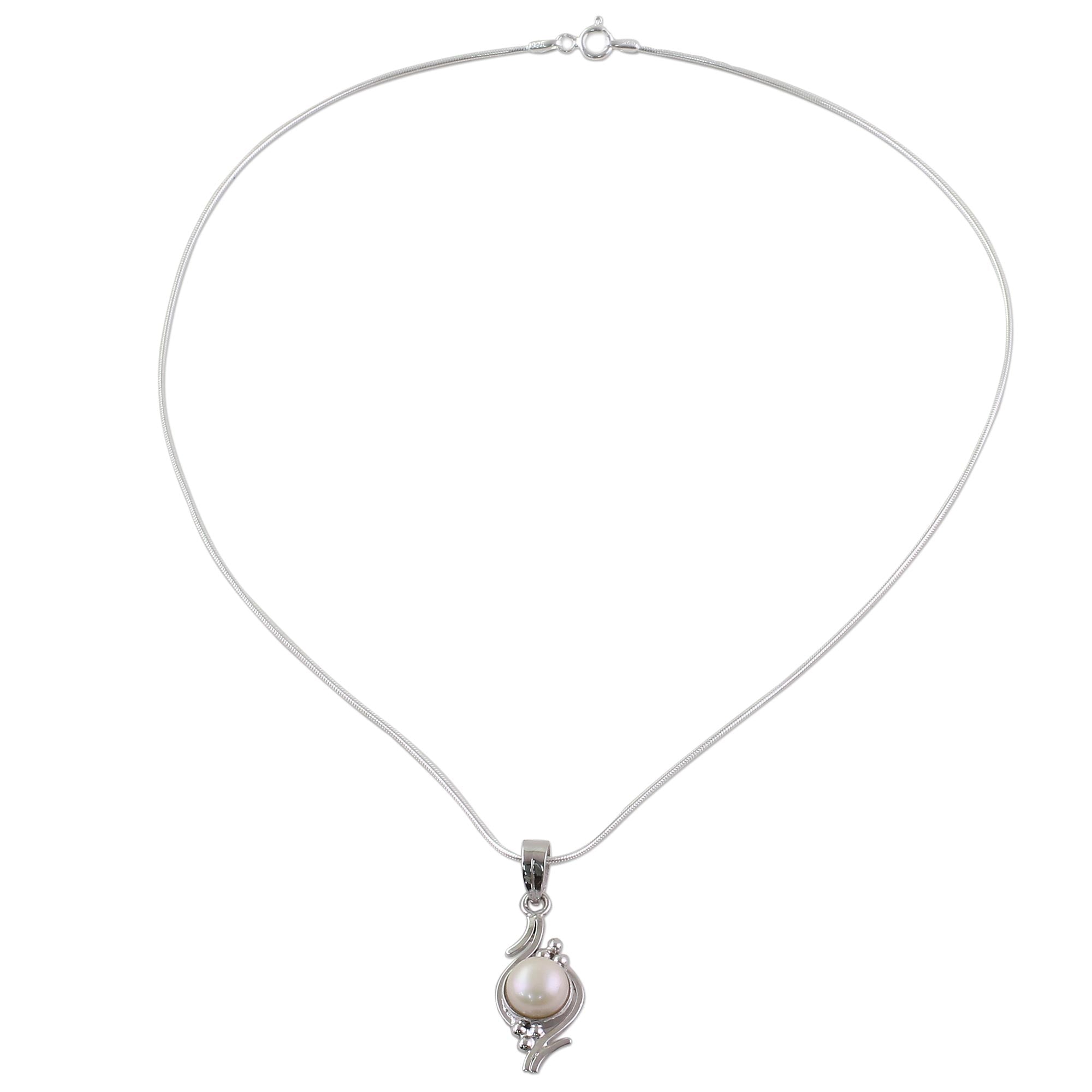 Premium Sterling Silver Lightning Cloud Pearl Necklace - Bridal Elegance