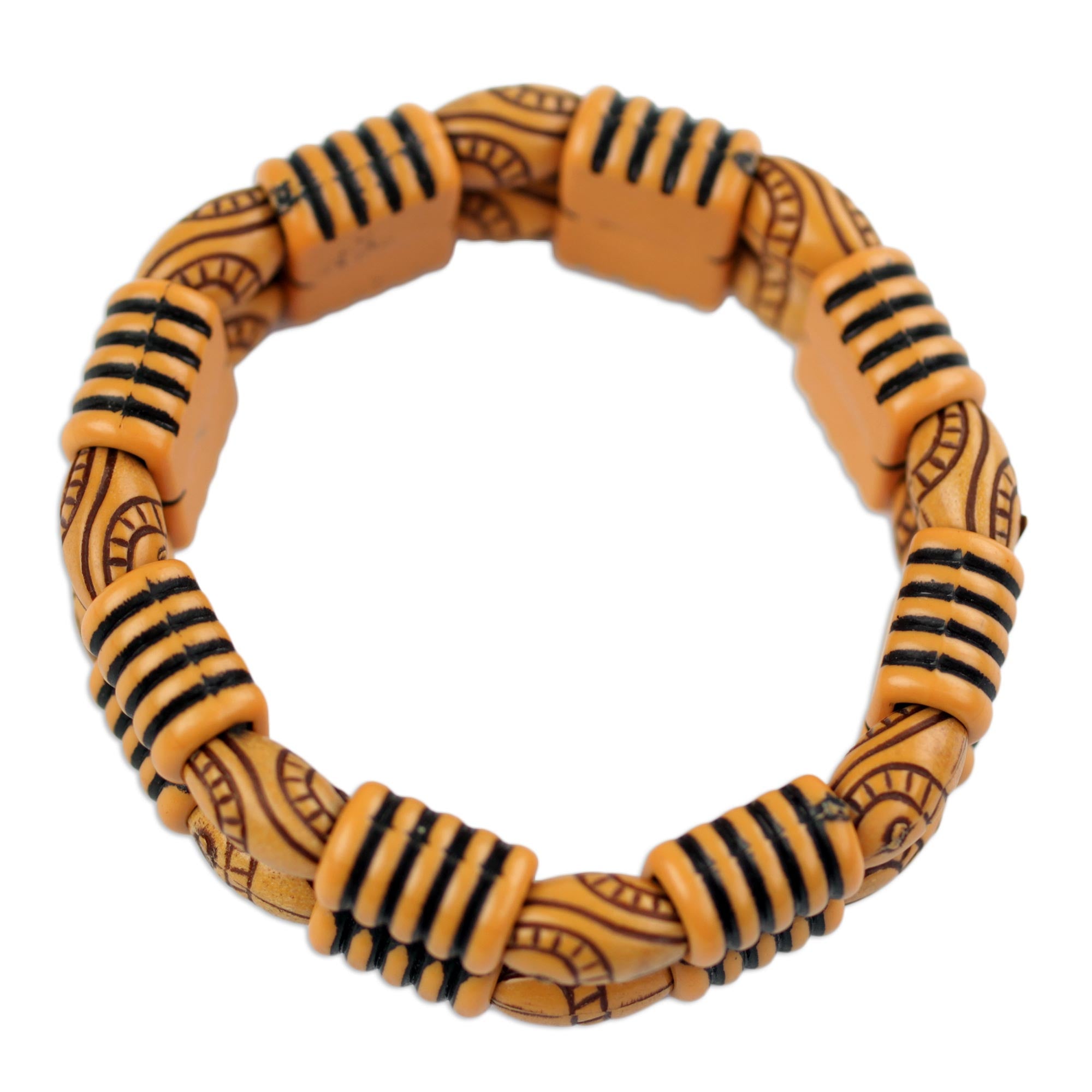 Premium Recycled Plastic Beaded Boho Bracelet - Sensational Stripes Design