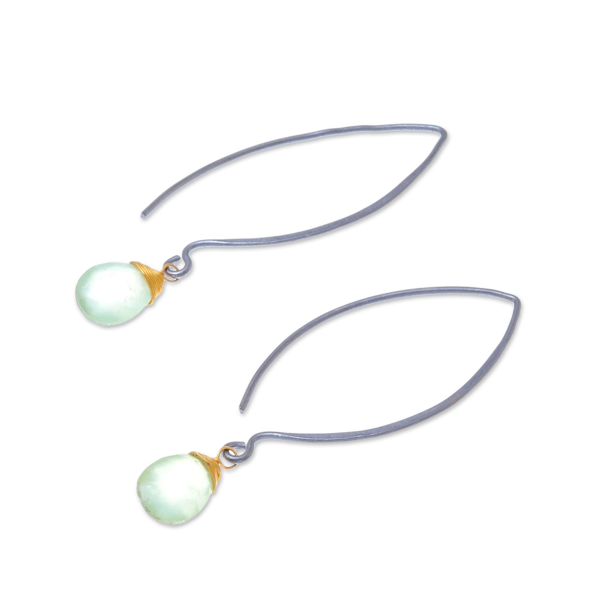 Premium Midnight Meadow Dangle Earrings - Sterling Silver & Prehnite