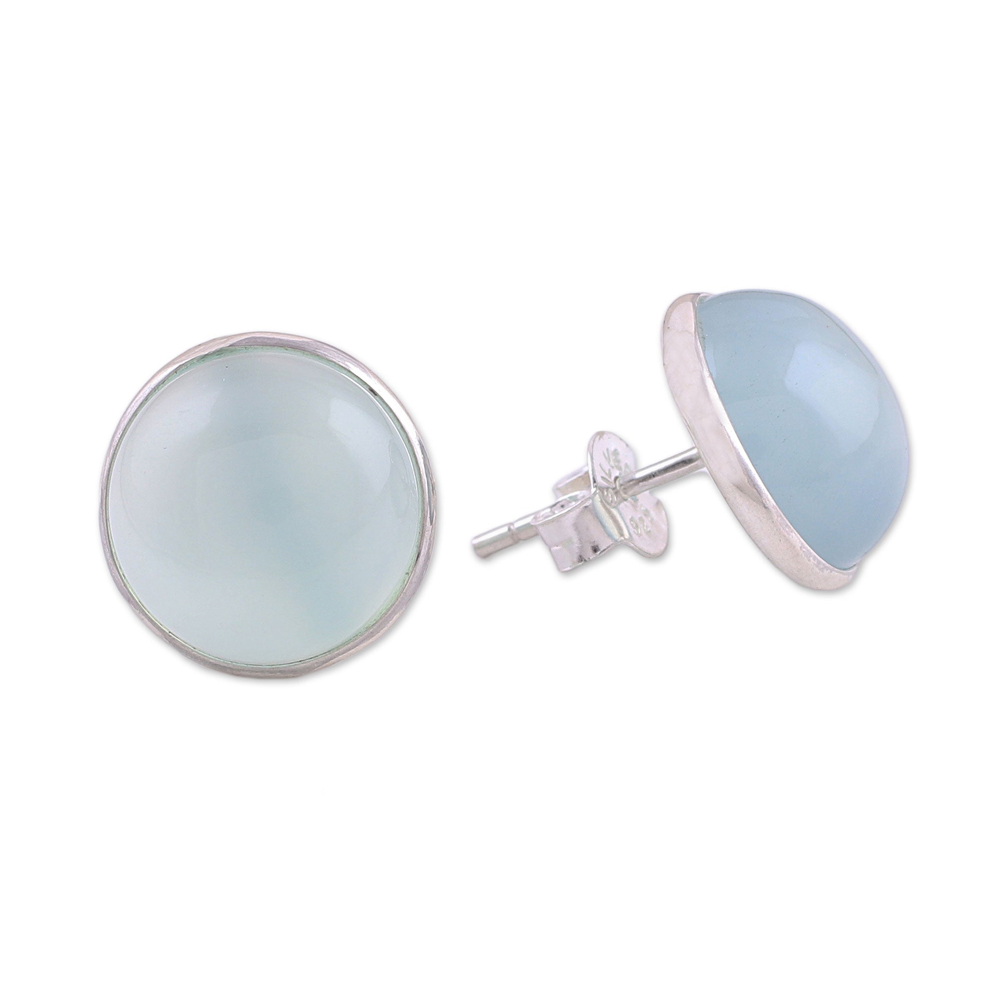 Premium Moonlight Peace Aqua Chalcedony Earrings – Ultimate Sterling Silver Accessory