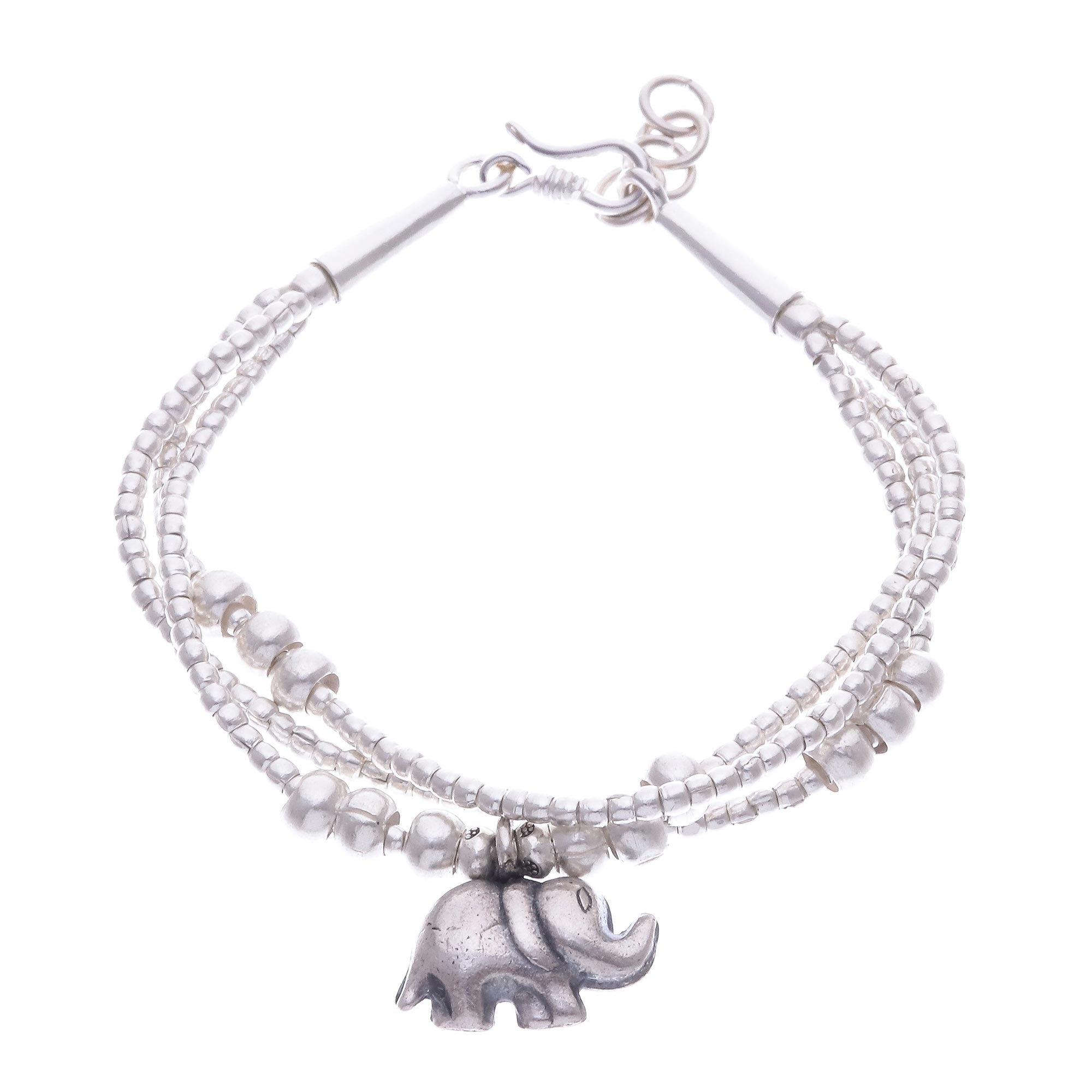 Premium Handcrafted Silver Elephant Bracelet - Ultimate Karen Hill Tribe Design