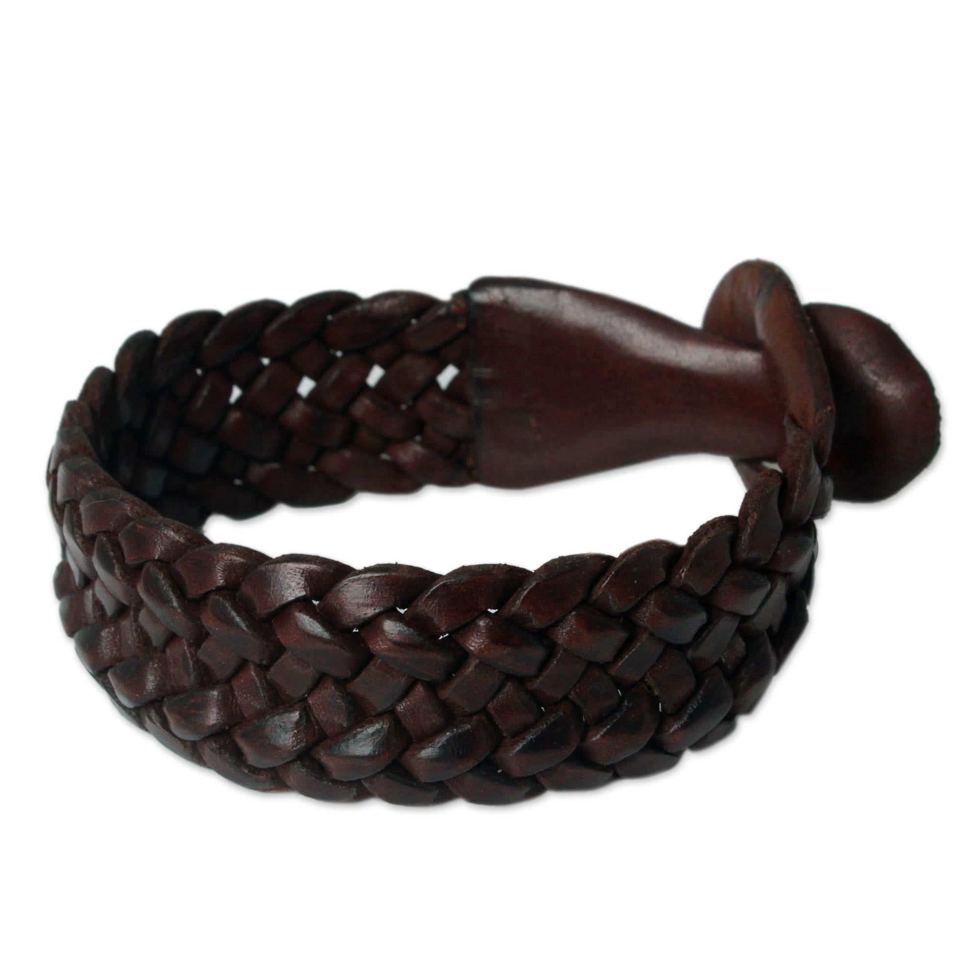 Premium Bangkok Weave Men's Leather Bracelet - Handcrafted & Stylish