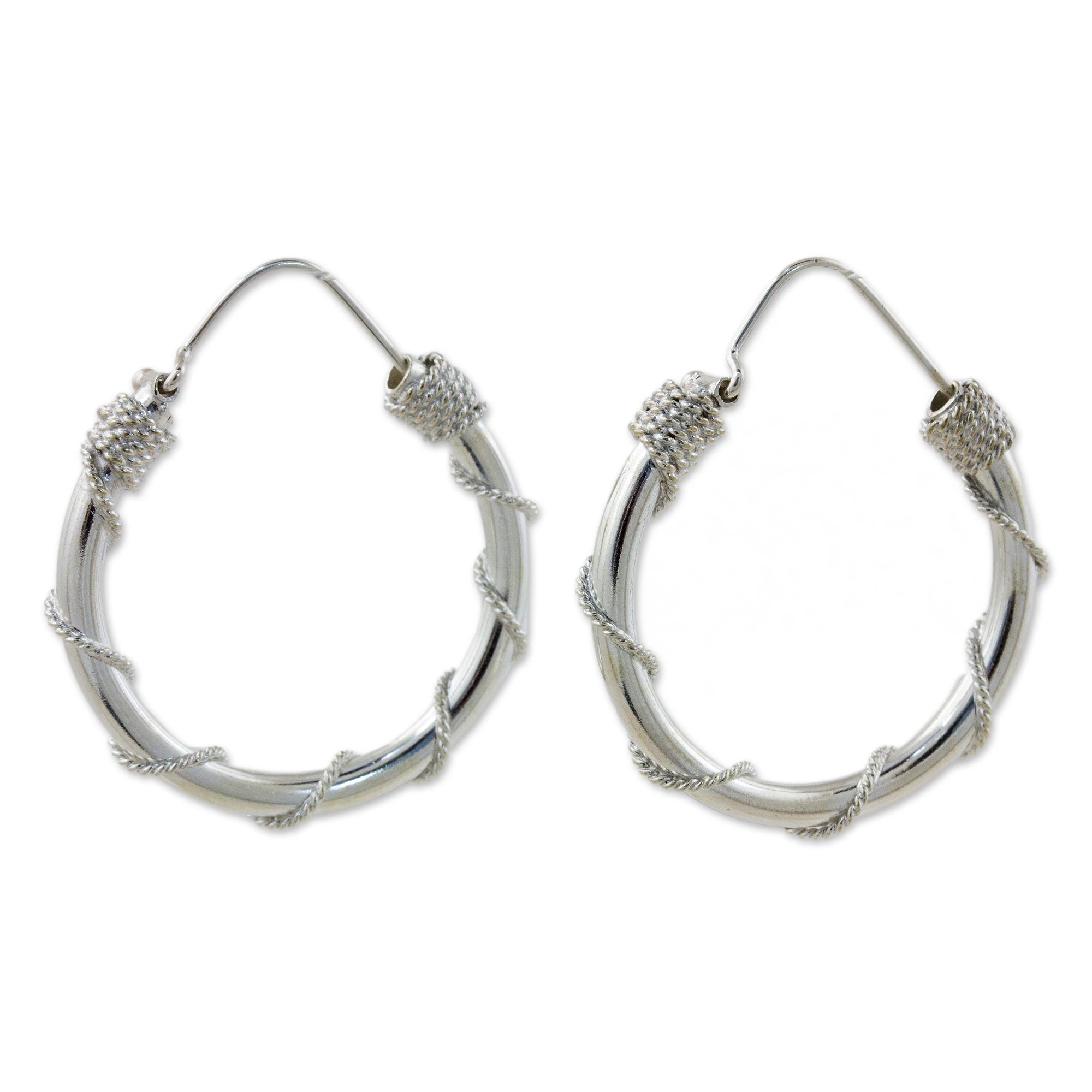 Premium Nautical Hoops: Fair Trade Sterling Silver Earrings