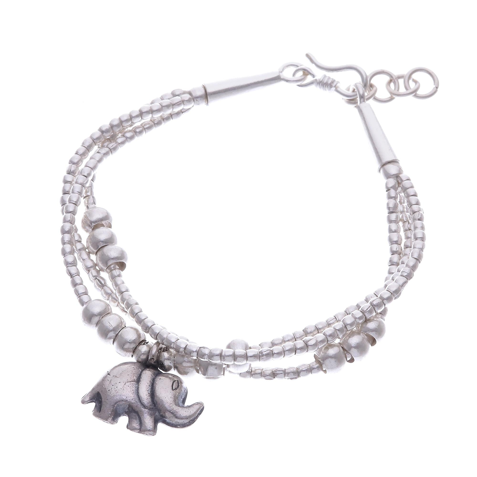 Premium Handcrafted Silver Elephant Bracelet - Ultimate Karen Hill Tribe Design