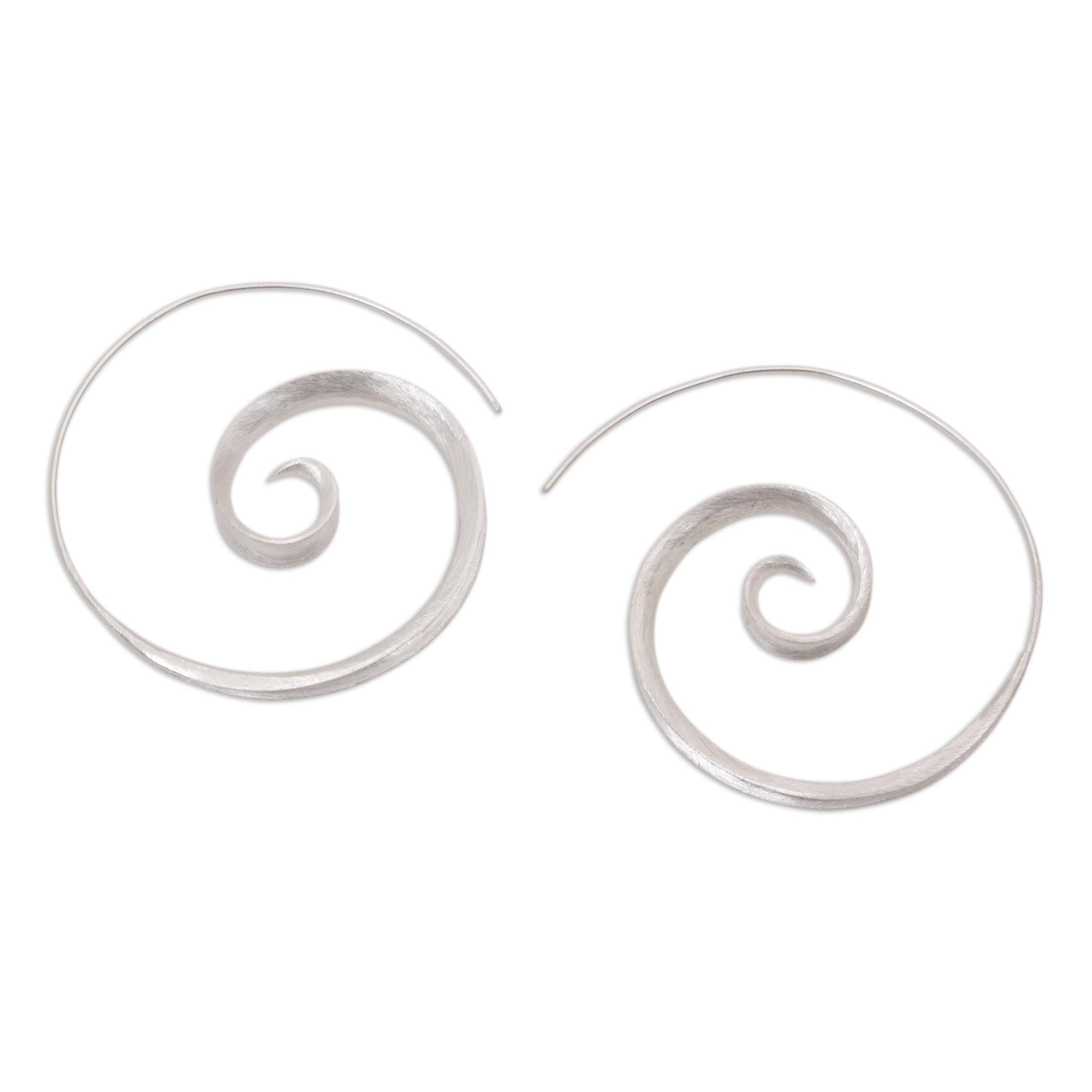 Premium Spirals Sterling Silver Drop Earrings - Modern Elegance