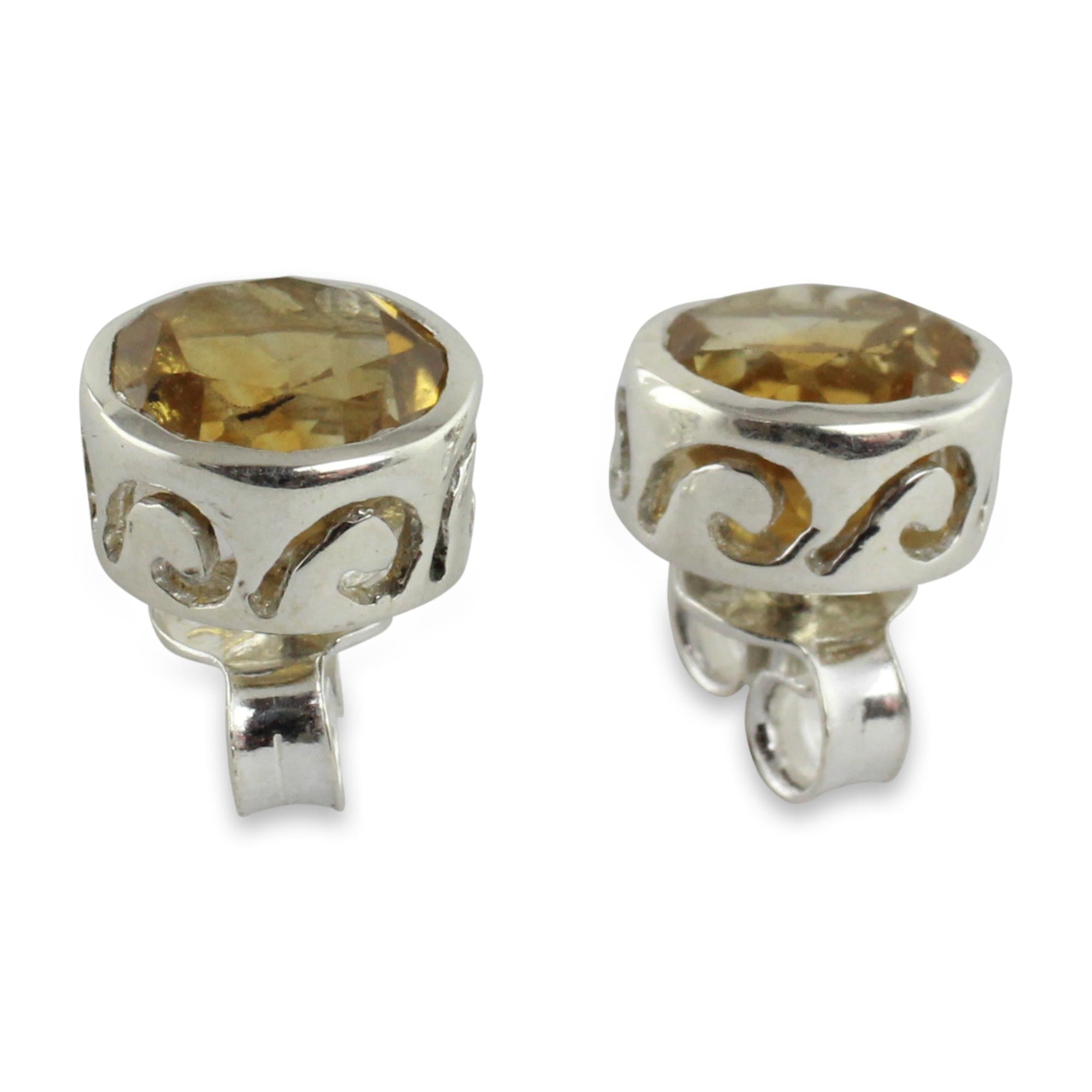 Premium Citrine Stud Earrings - Spark of Life Collection