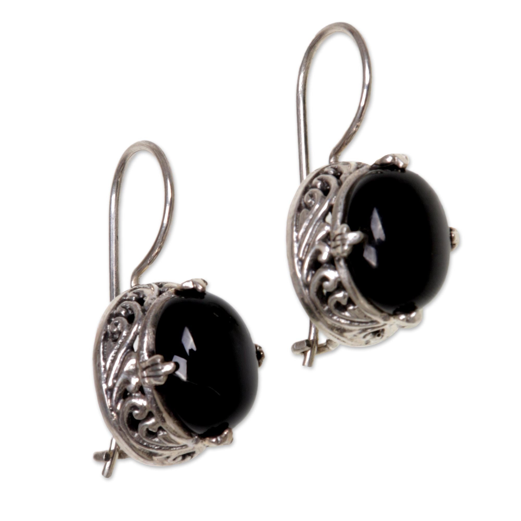 Premium Angel Onyx Silver Drop Earrings - Ultimate Elegance