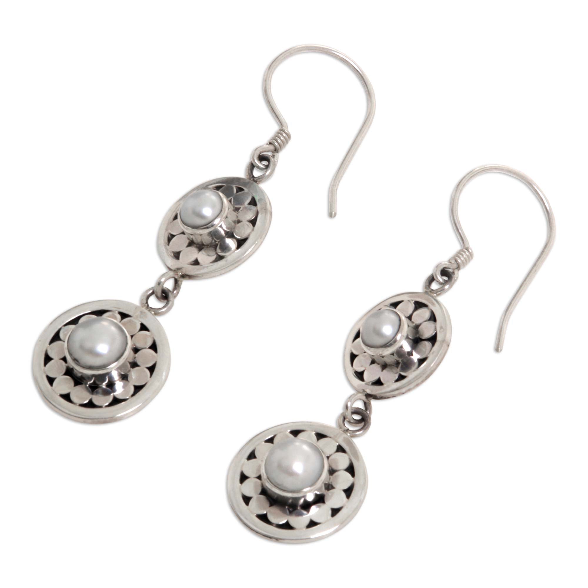 Premium Sunny Days Pearl Drop Earrings - Elegant Sterling Silver Design