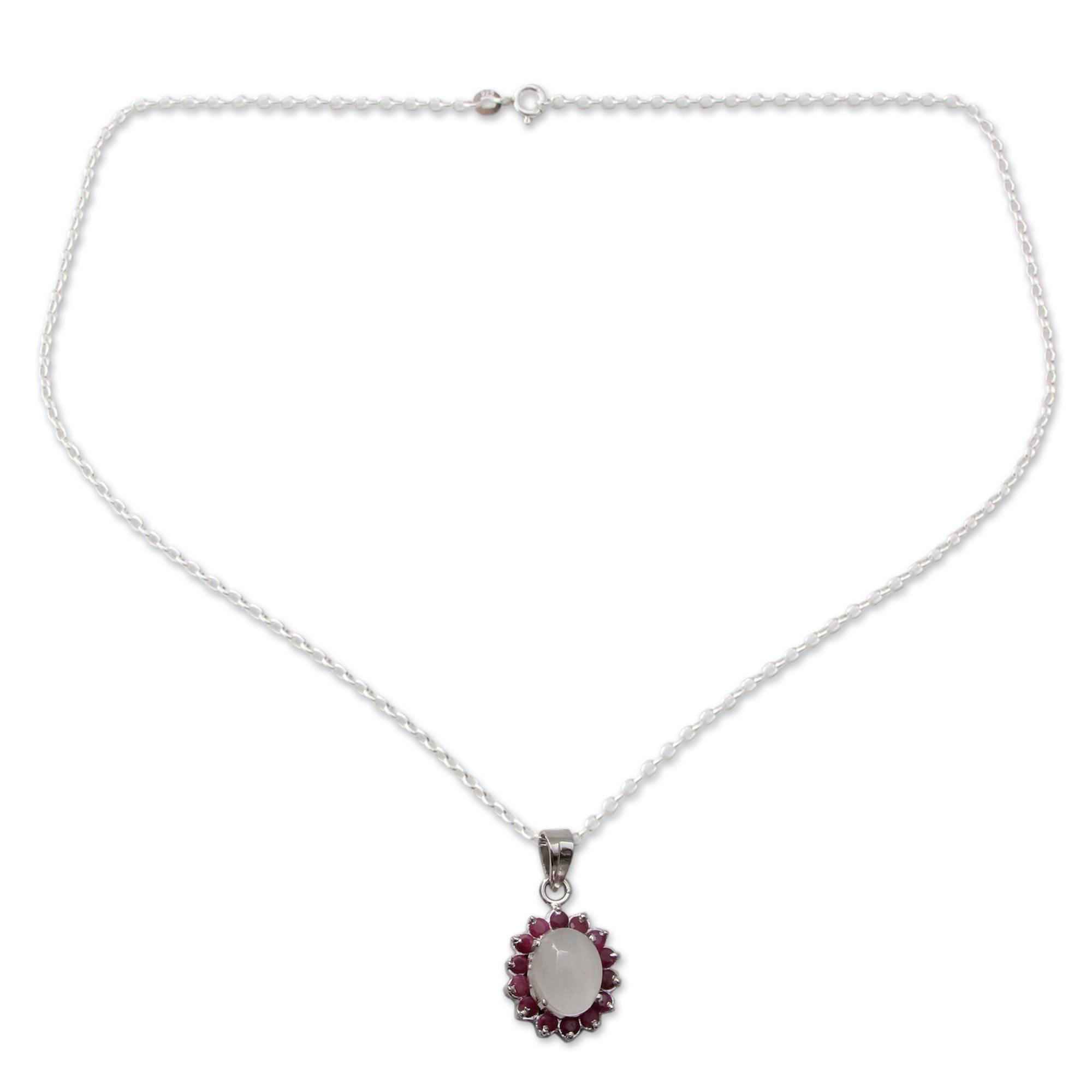 Premium Moonstone & Ruby Mystical Pendant Necklace