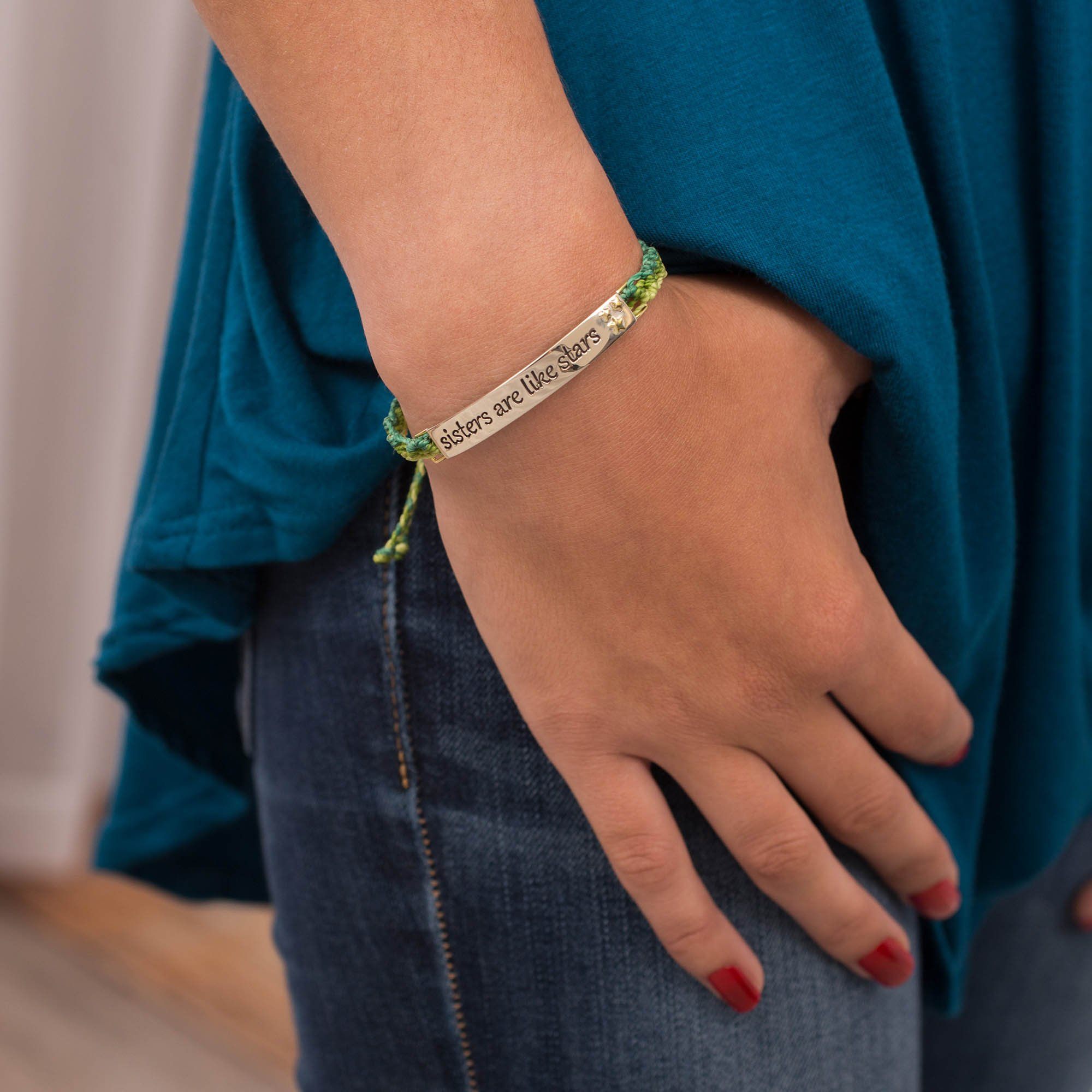 Premium Sisters Are Like Stars Handwoven Bracelet - Ultimate Sister Gift