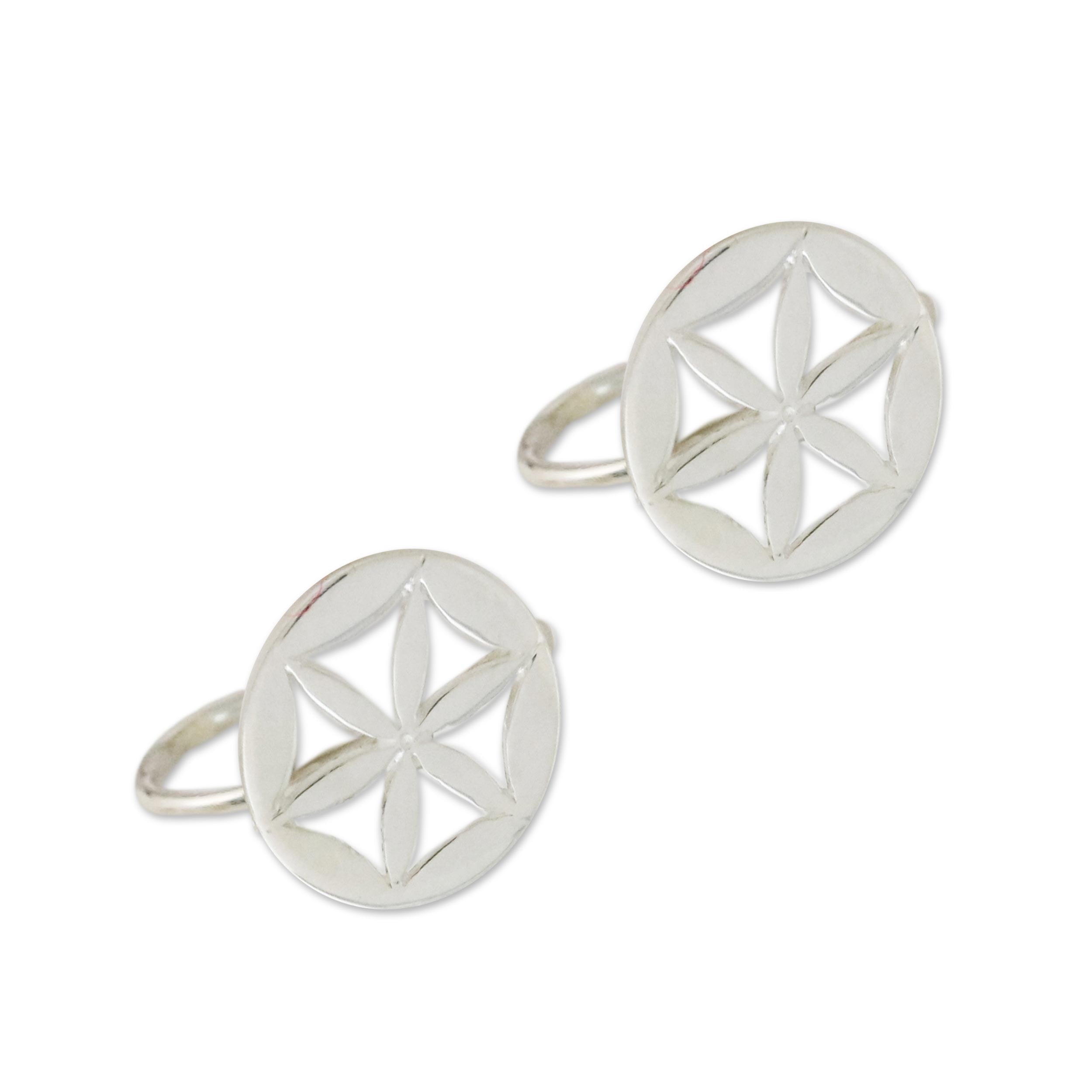 Premium Star Petals Sterling Silver Ear Cuffs - Ultimate Thai Craftsmanship