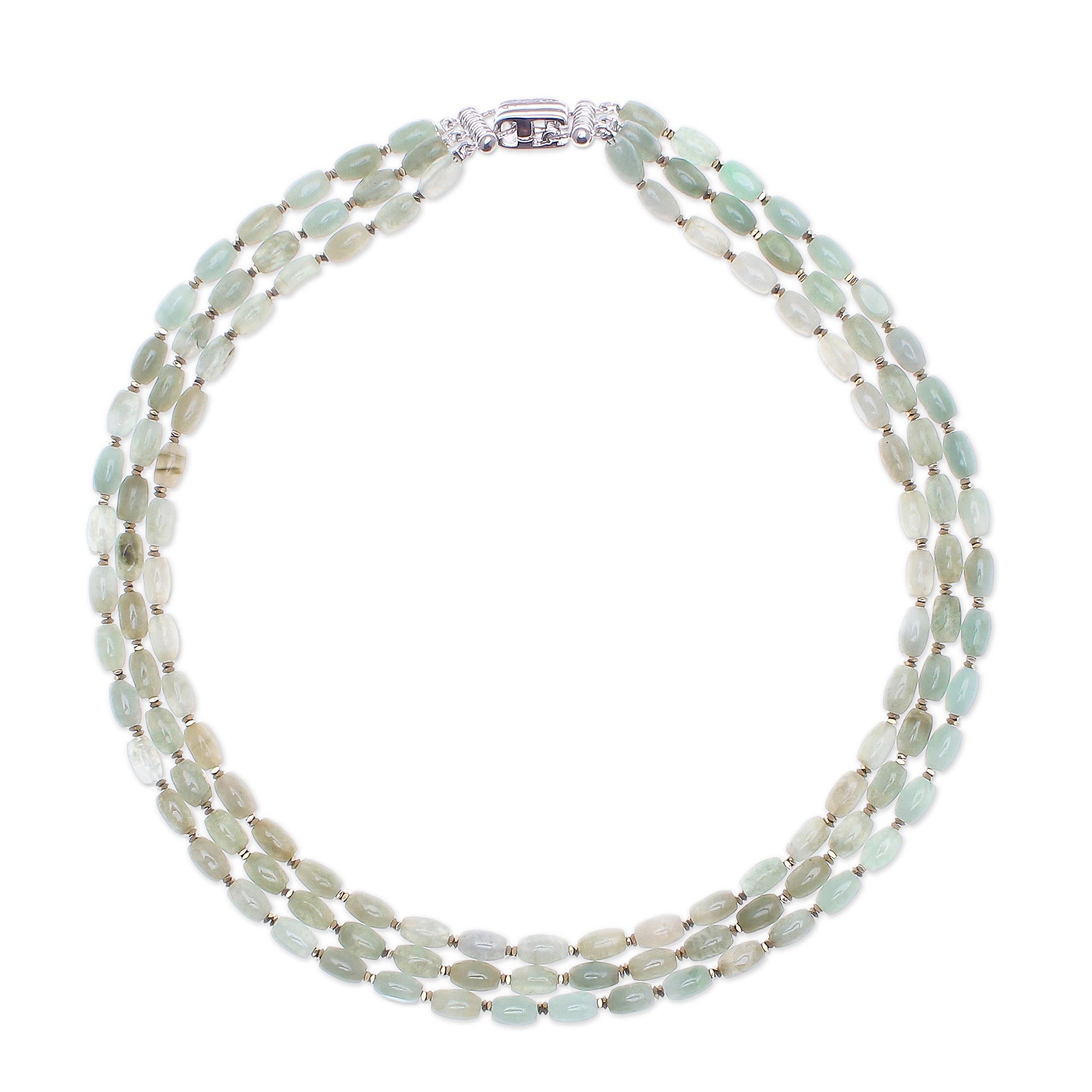 Premium Graceful Palace Beaded Necklace – Jade & Hematite Elegance