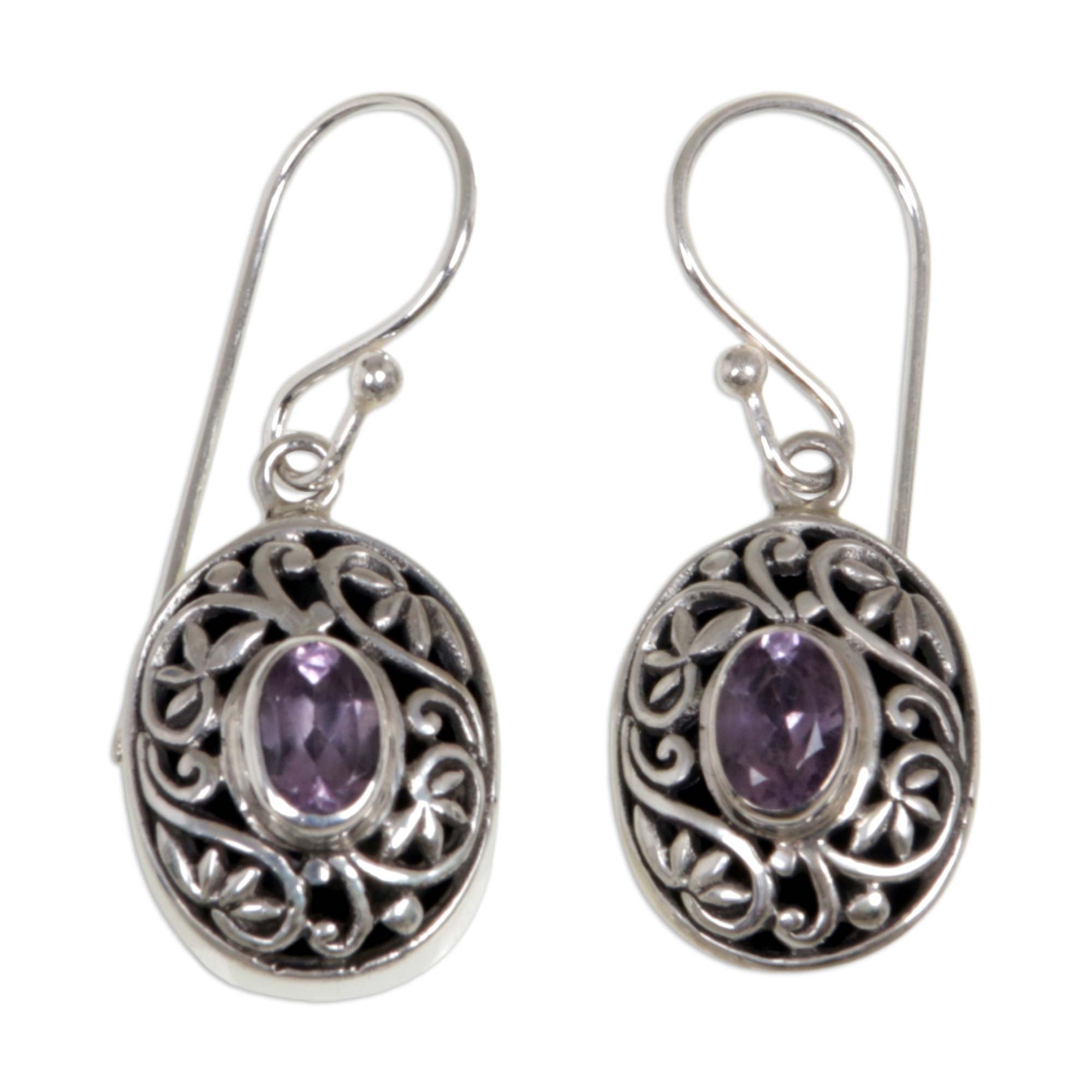 Premium Wild Beauty Amethyst Sterling Silver Dangle Earrings