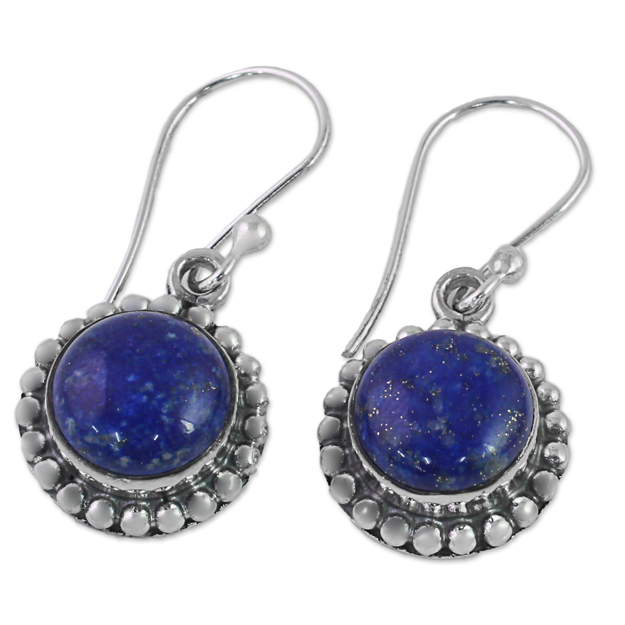 Premium Lapis Lazuli Sterling Silver Dangle Earrings – Deep Blue Majesty