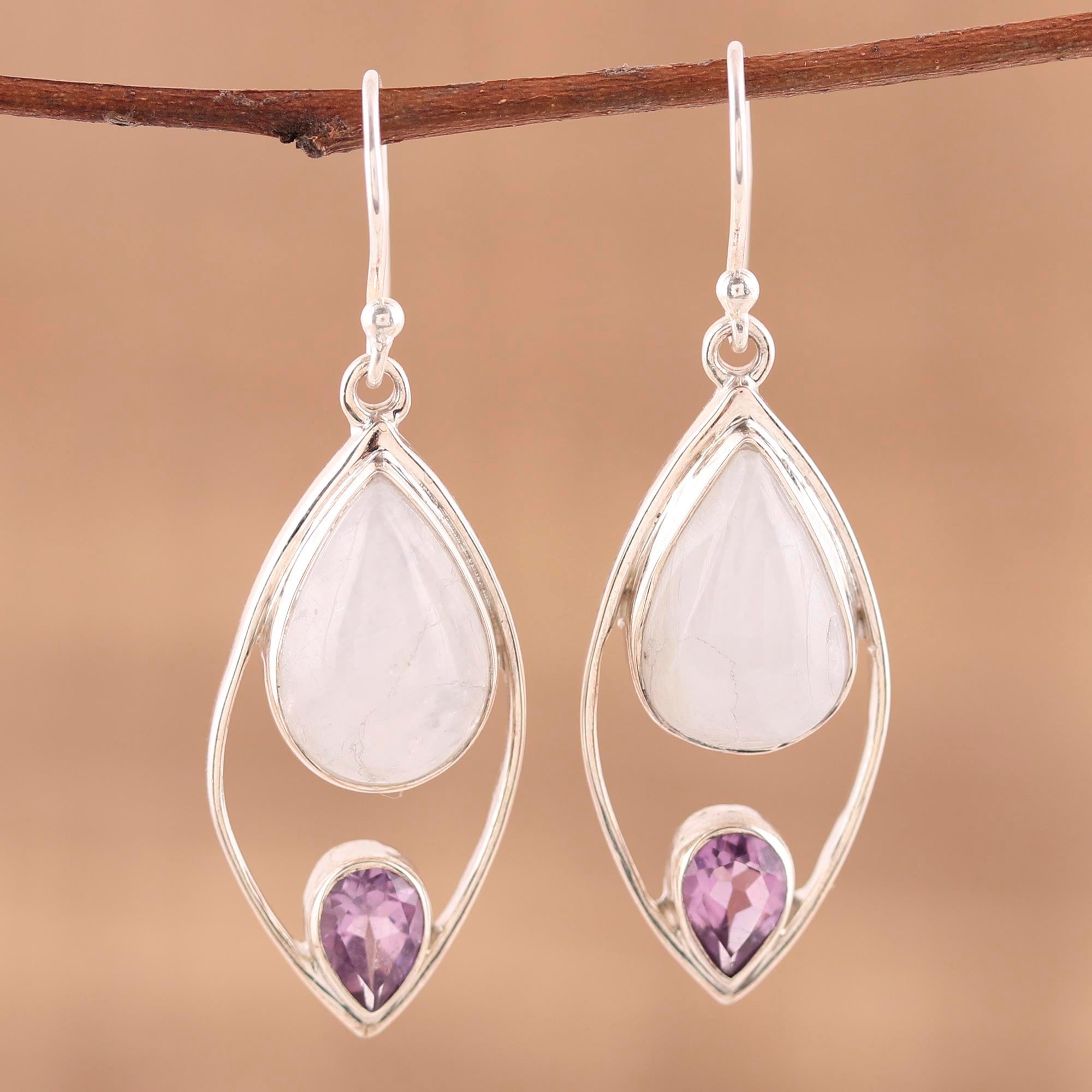 Premium Marquise Multi-Gem Sterling Silver Dangle Earrings