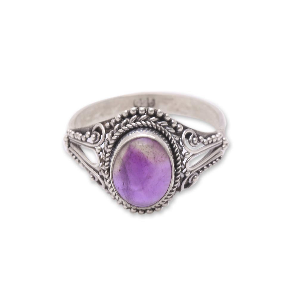 Premium Princess Gem Handmade Amethyst Ring - Bali Artisan Jewelry