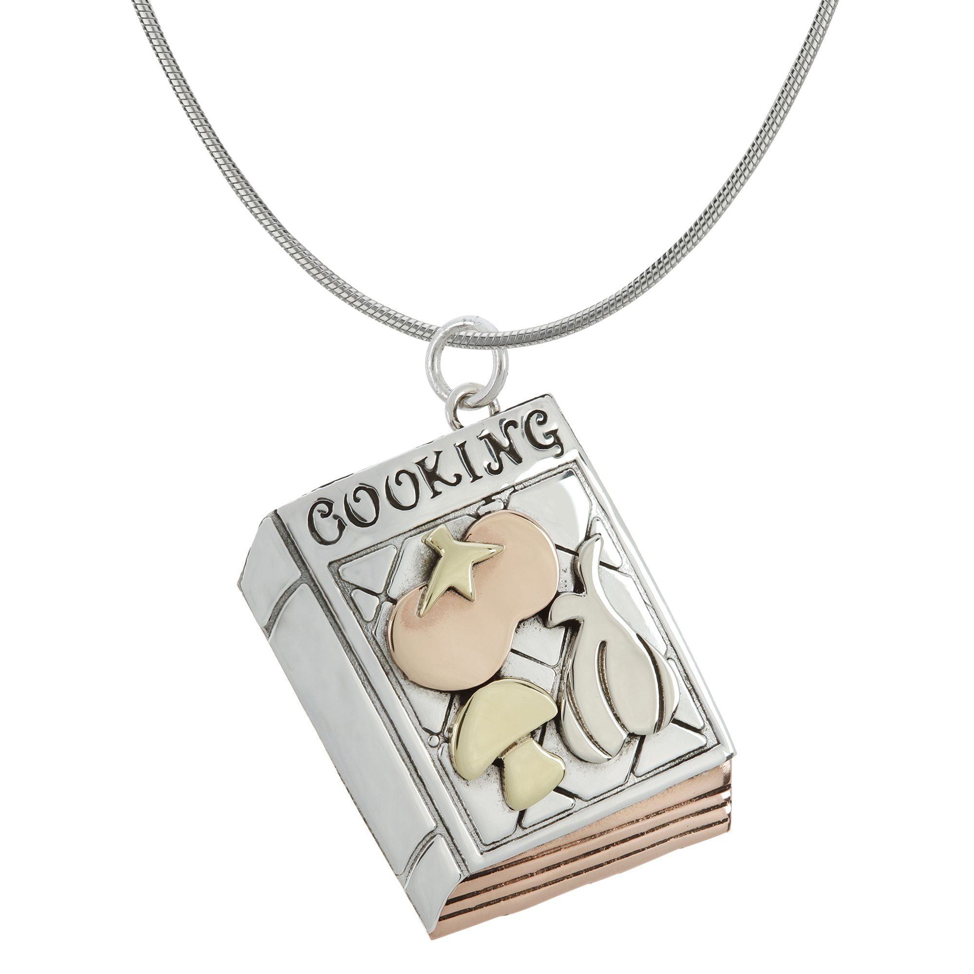 Premium Sterling Silver Cookbook Necklace