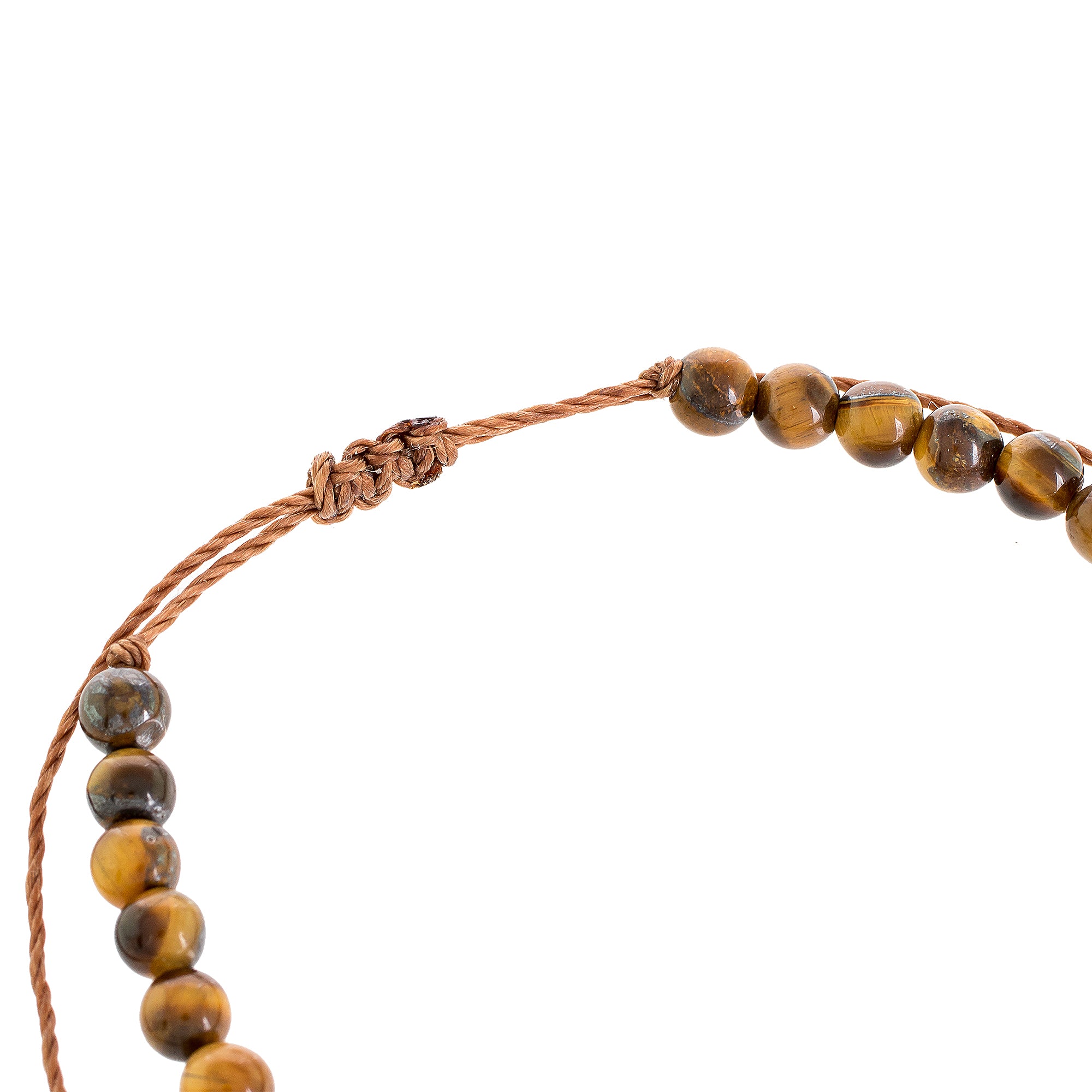 Premium Adjustable Tiger's Eye Beaded Bracelet – Handcrafted in Guatemala