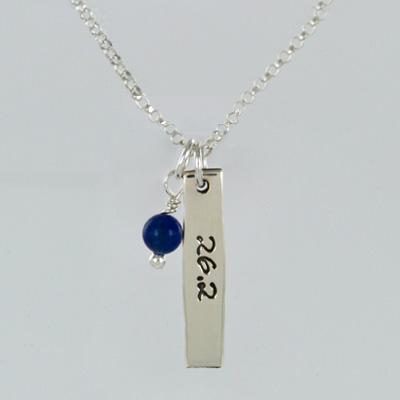 Premium 26.2 Courage Lapis & Sterling Silver Artisan Necklace