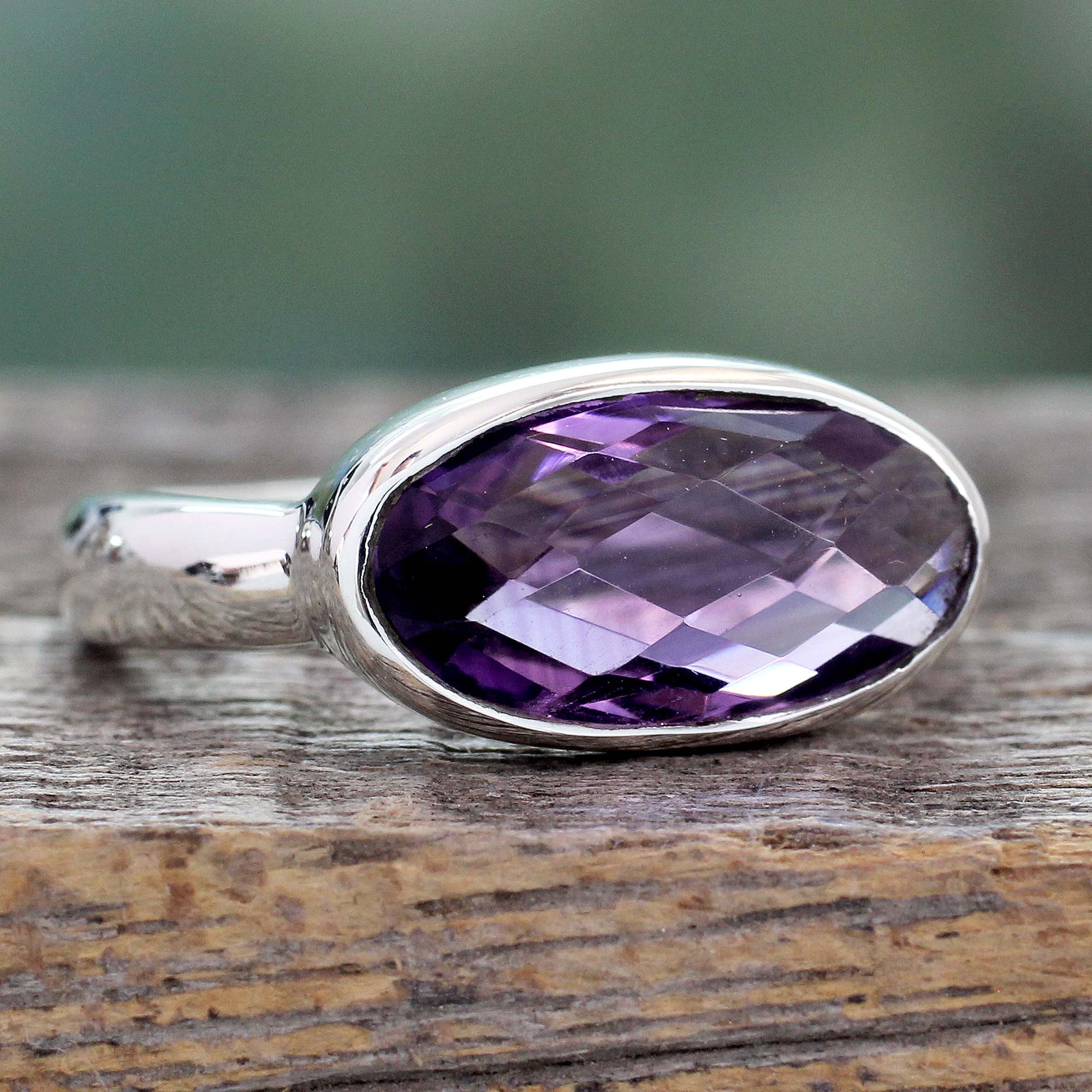 Premium Purple Crown Amethyst & Silver Cocktail Ring - Ultimate Style Statement