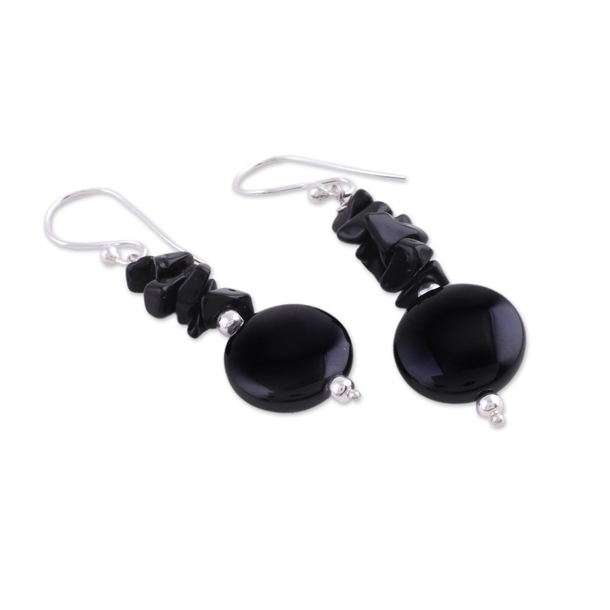 Premium Midnight Charm Sterling Silver Earrings