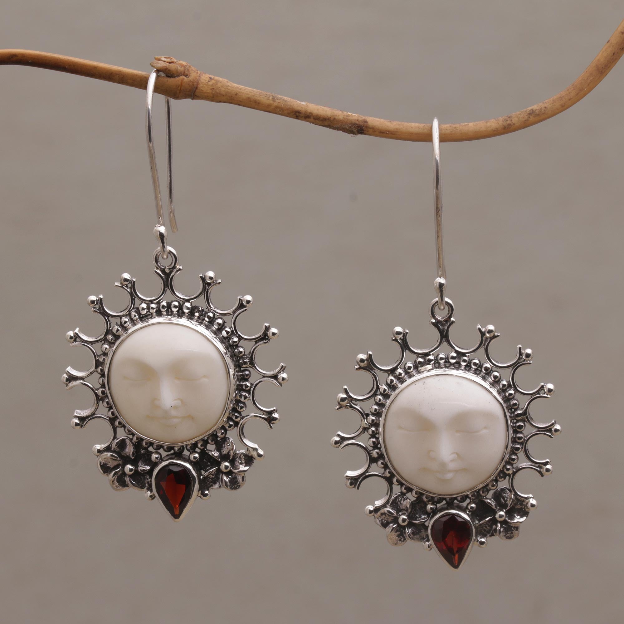 Premium Sunny Soul Garnet & Sterling Silver Drop Earrings