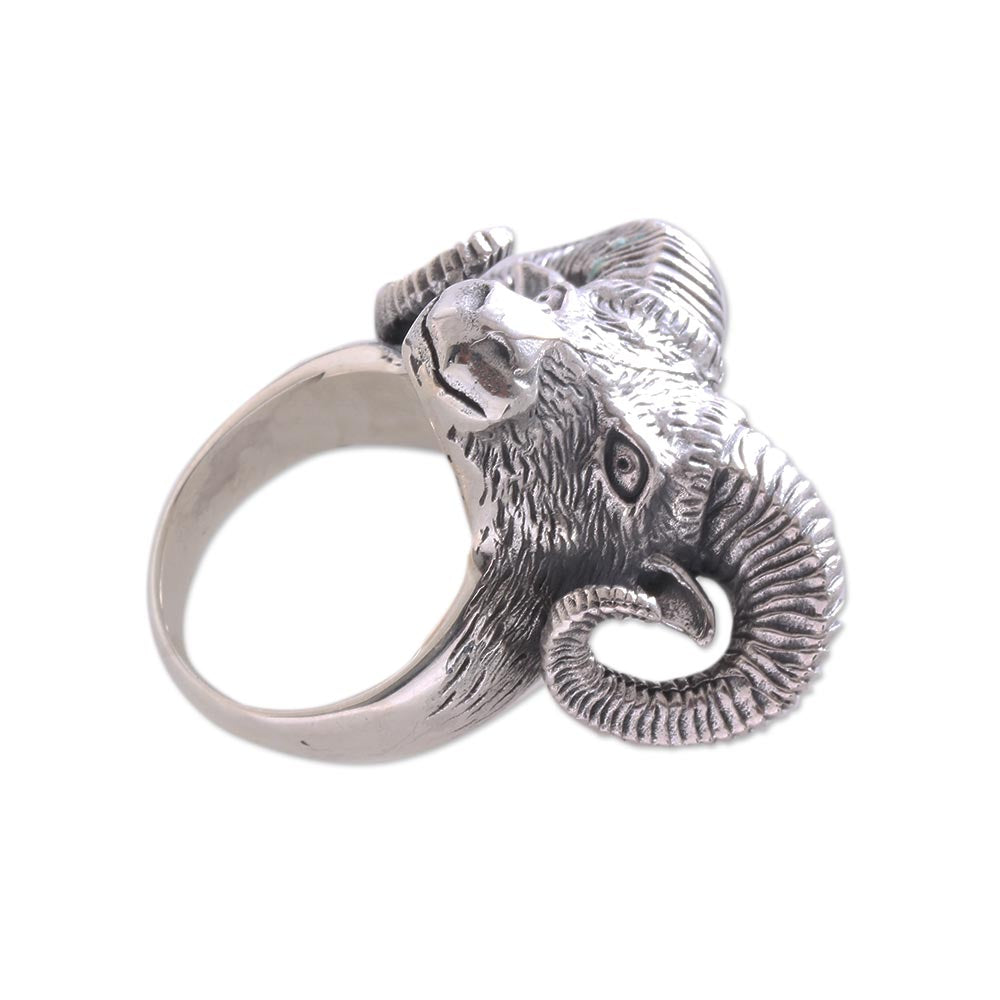 Premium Sterling Silver Ram Gaze Ring