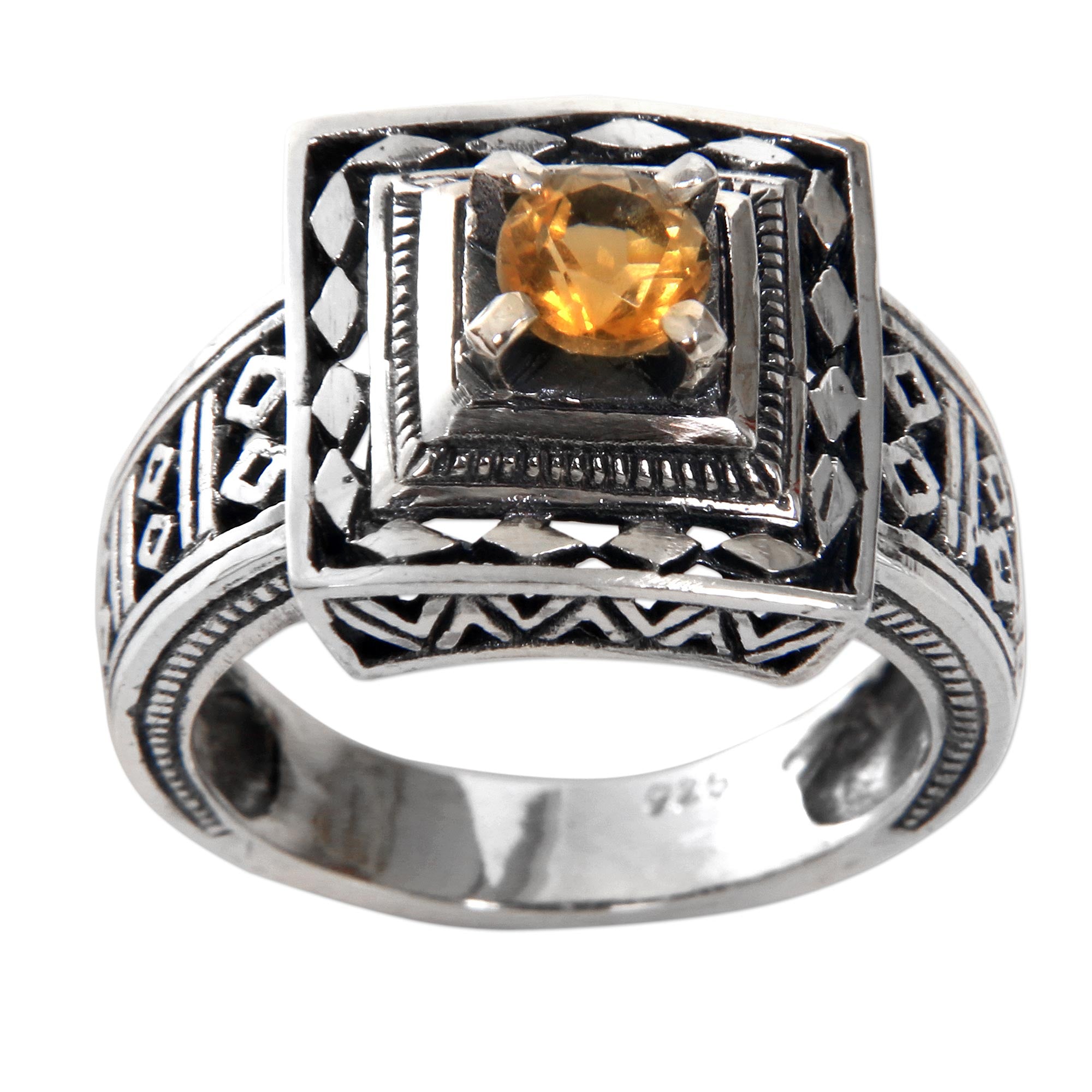 Premium Ayung Terraces Artisan Sterling Silver & Citrine Ring