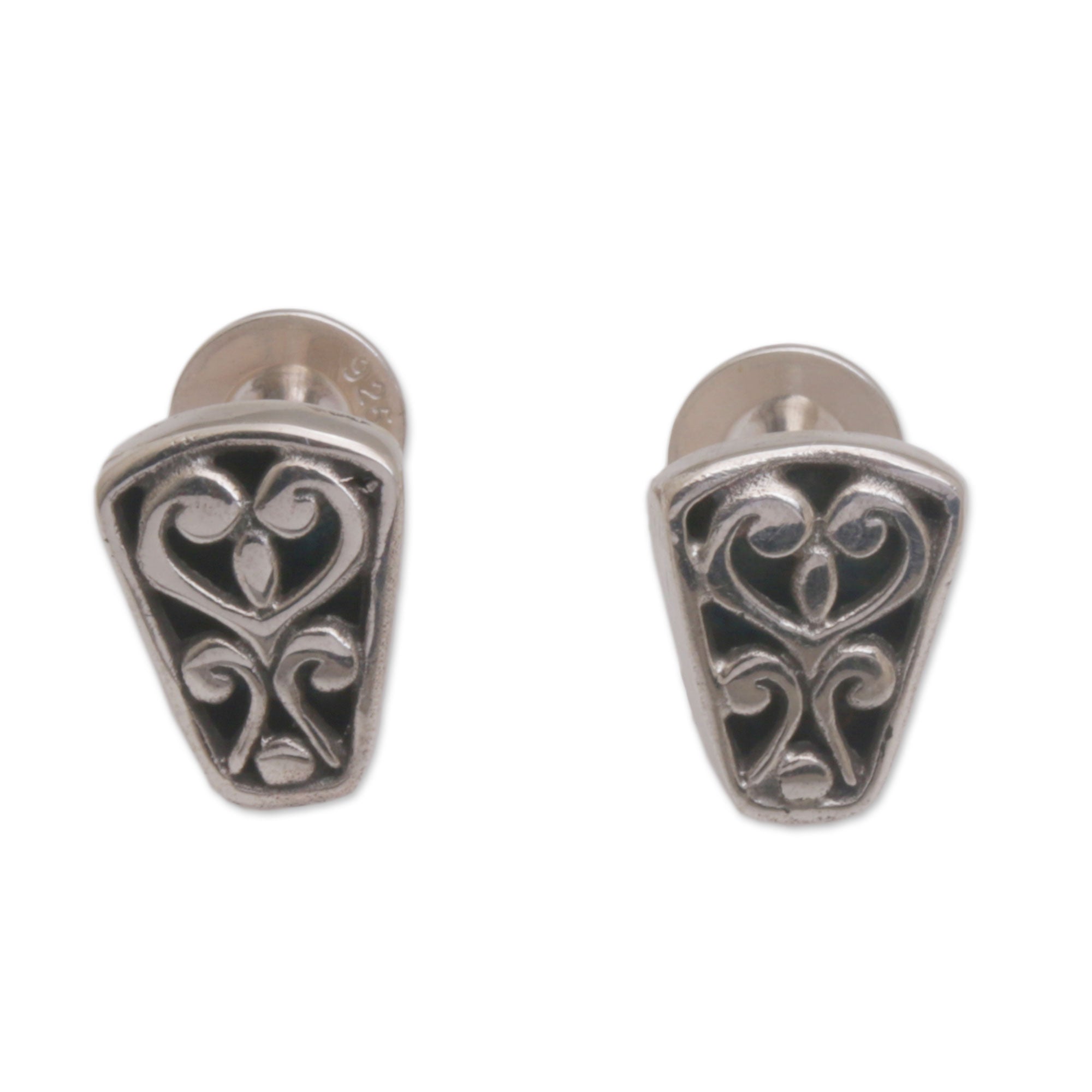 Premium Balinese Spirals Sterling Silver Stud Earrings - Timeless Elegance