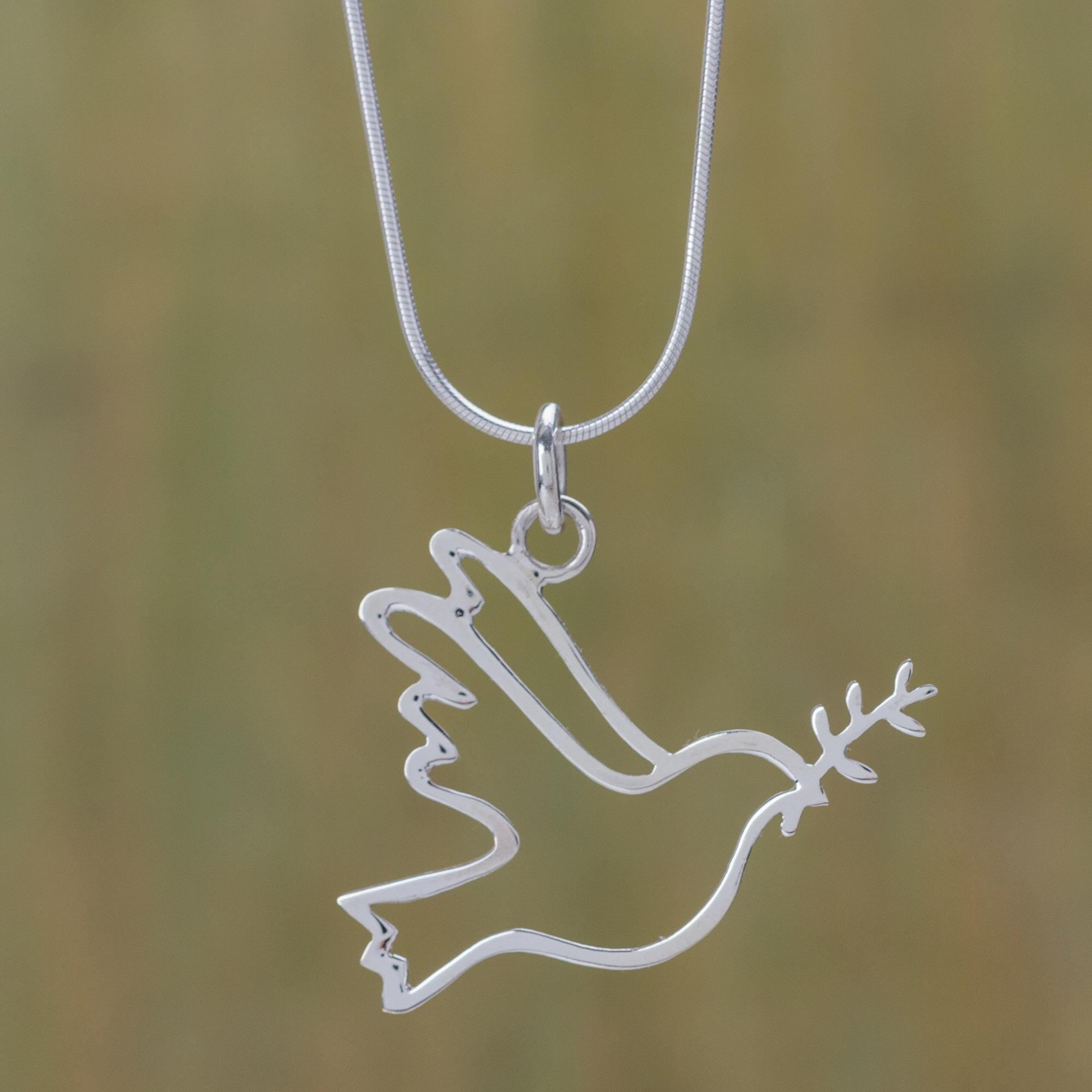 Premium Quechua Dove Sterling Silver Necklace - Handcrafted in Peru