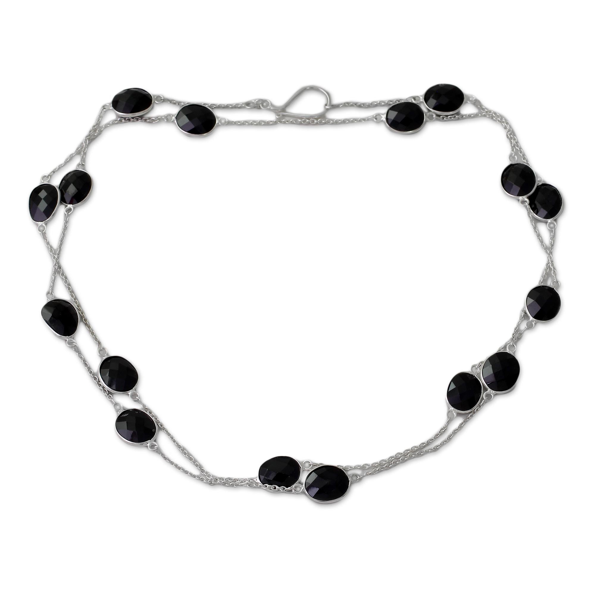 Premium Duduma Majesty Onyx & Silver Necklace - Handcrafted Elegance