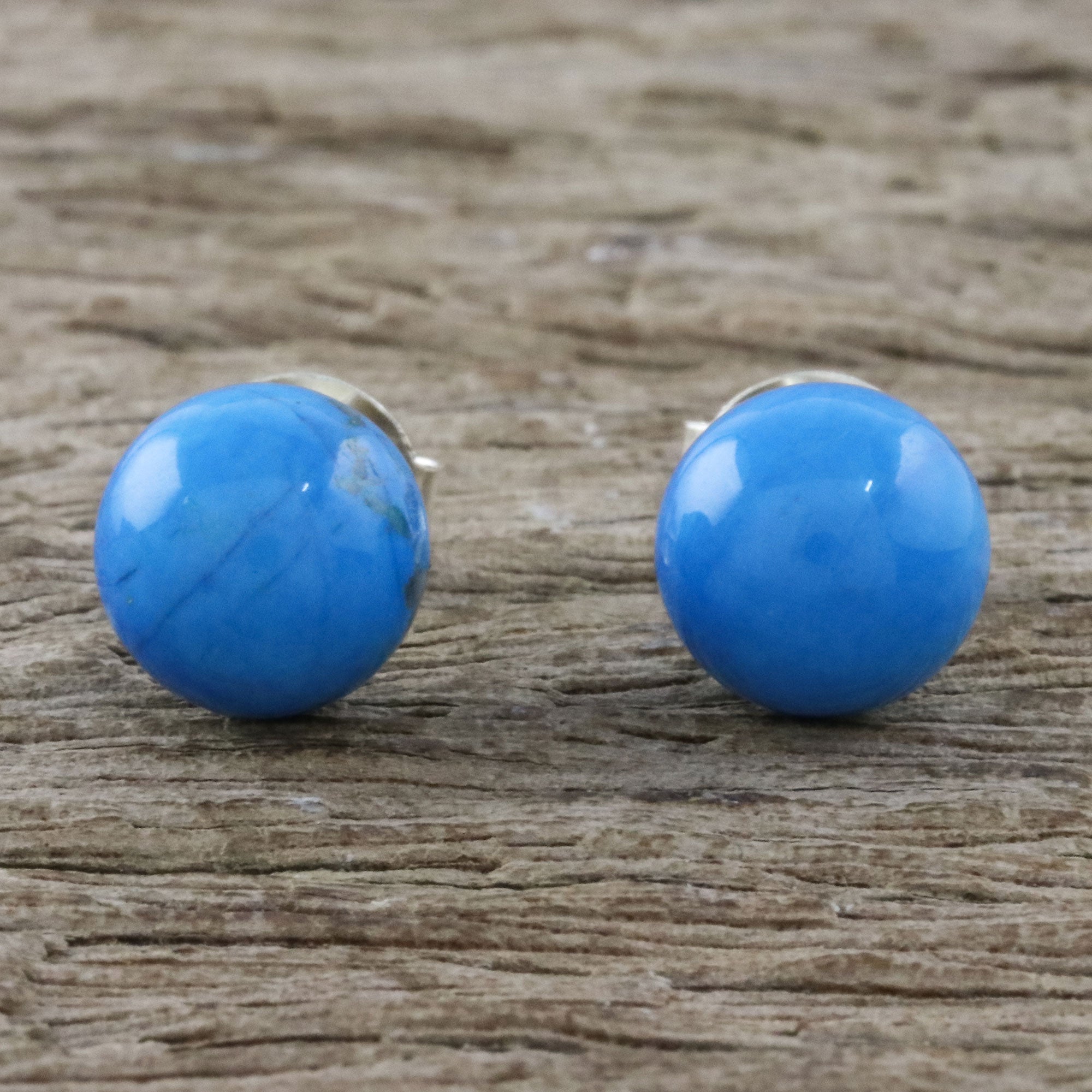 Premium Paradise Lagoon Handmade 925 Sterling Silver Magnesite Stud Earrings