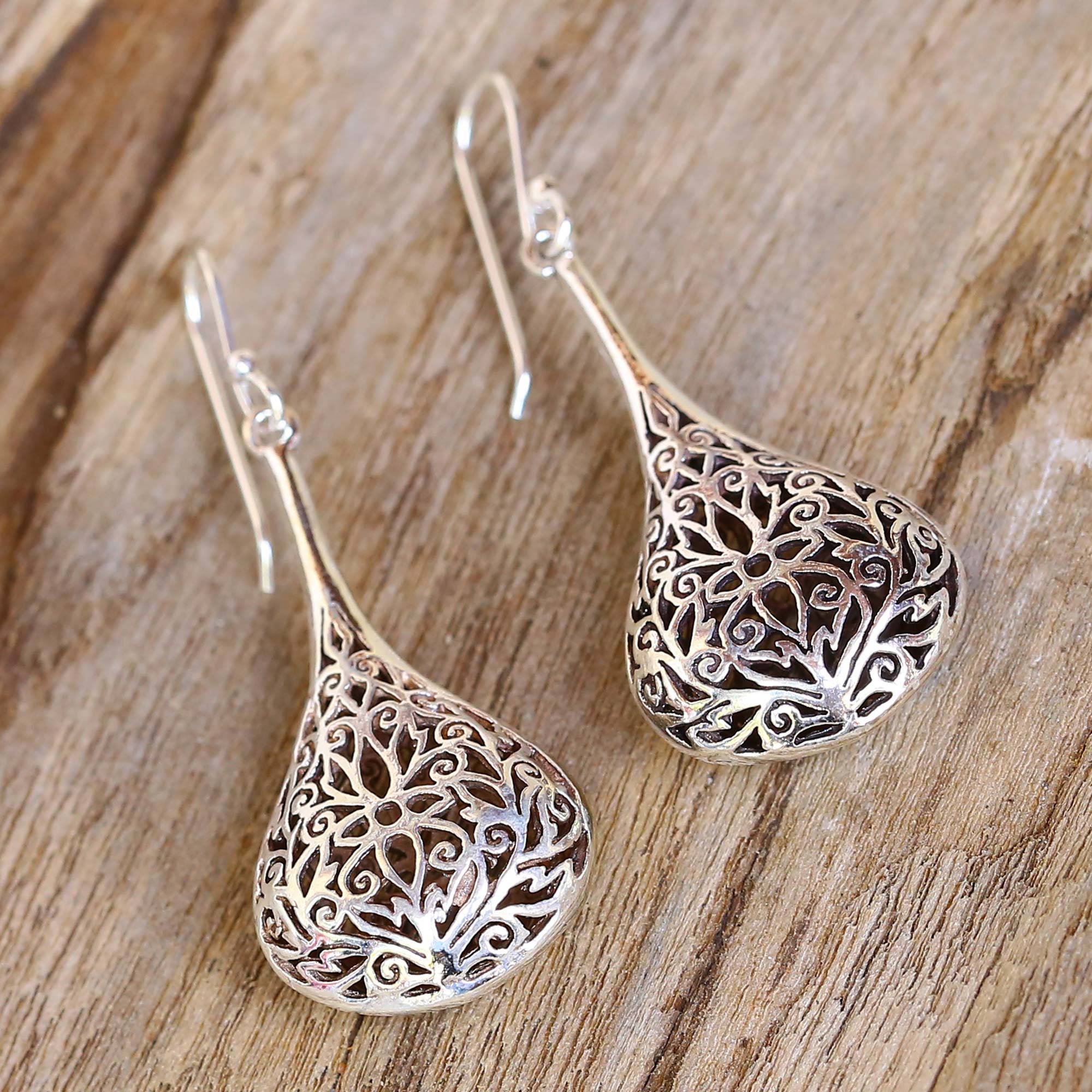 Premium Filigree Teardrop Sterling Silver Earrings - Modern Heirloom