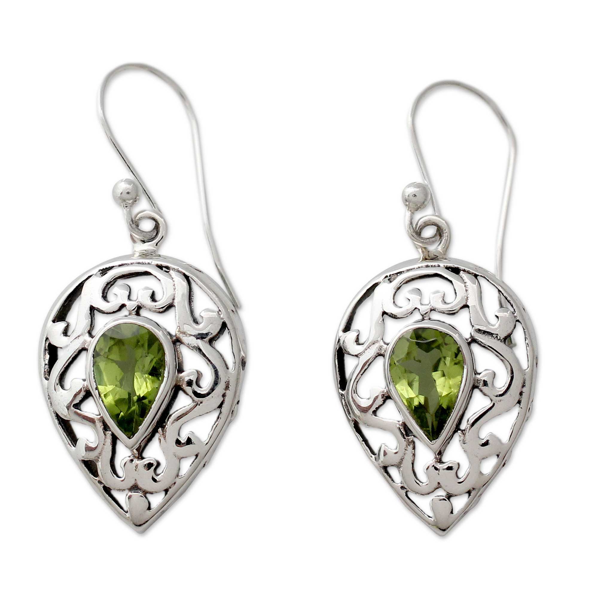 Premium Lime Lace Peridot Drop Earrings - Handcrafted Elegance