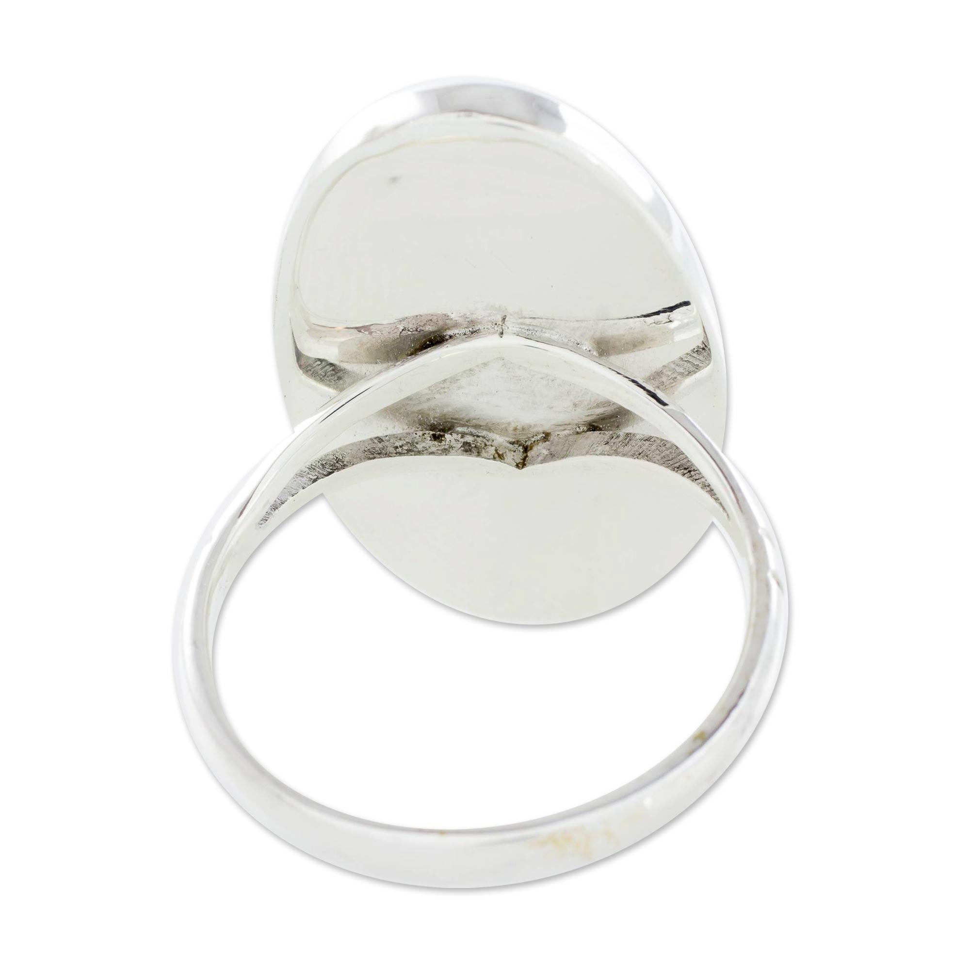 Premium Minimalist Jade and Silver Ring – Handcrafted Elegance in Pale Green