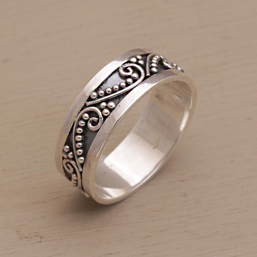 Premium Sterling Silver Punctuation Marks Ring - Handcrafted in Bali