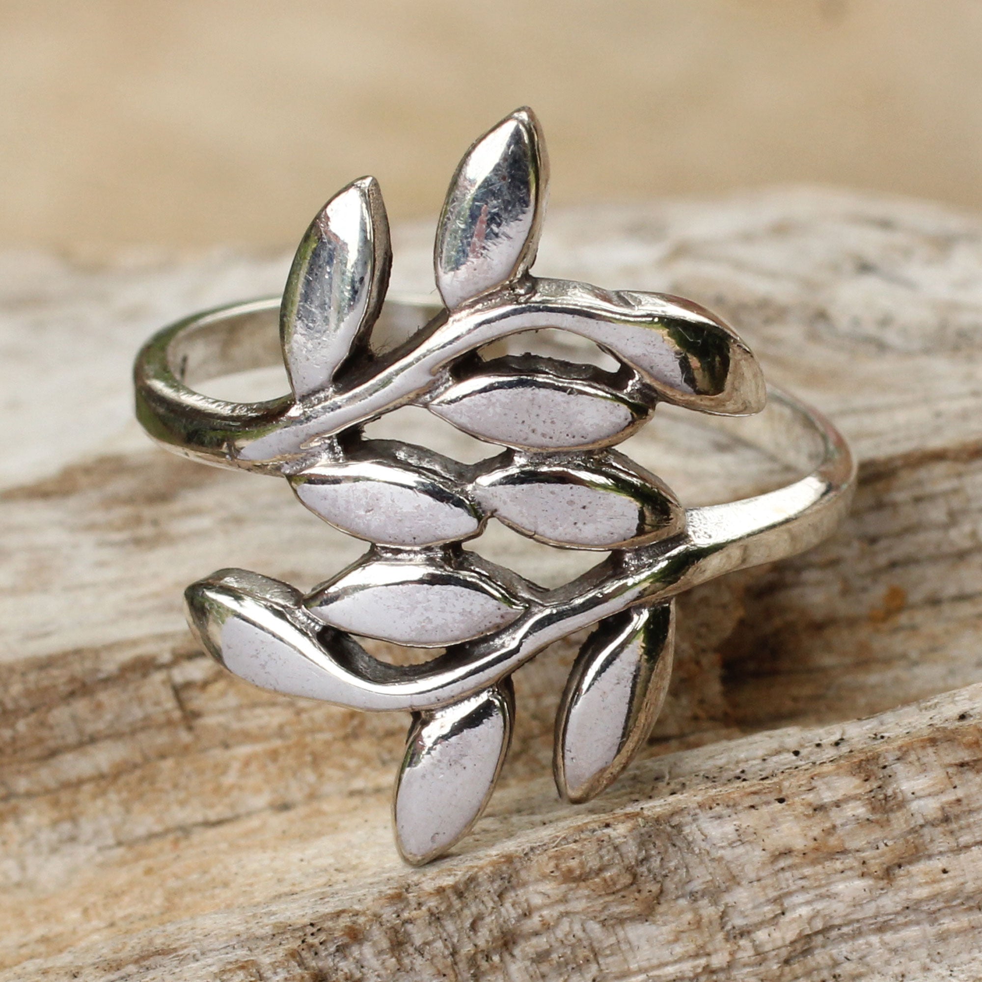 Premium Olive Wreath Sterling Silver Wrap Ring - Symbol of Peace