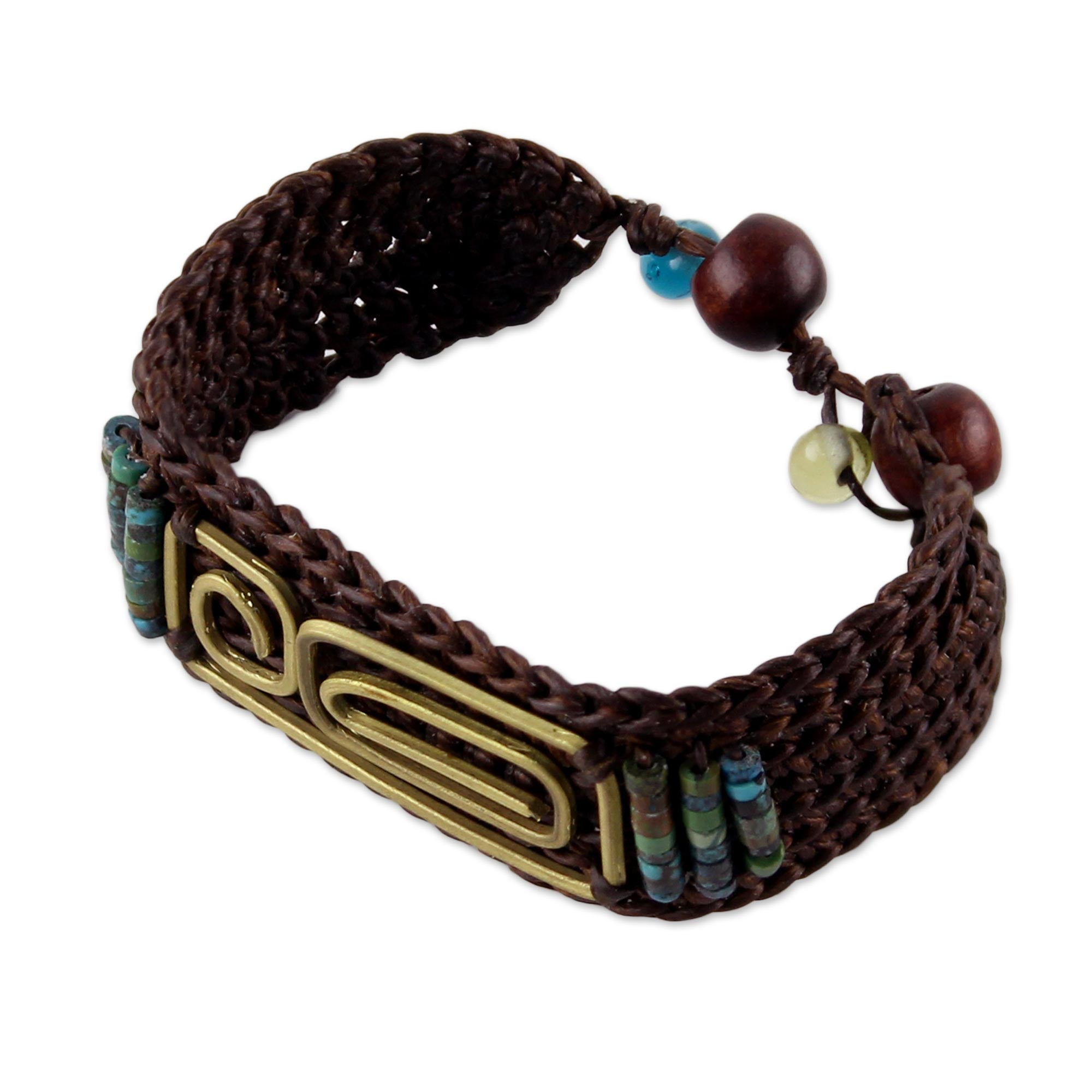 Premium Siam Fortress Bracelet - Brass & Turquoise Handcrafted Wristband