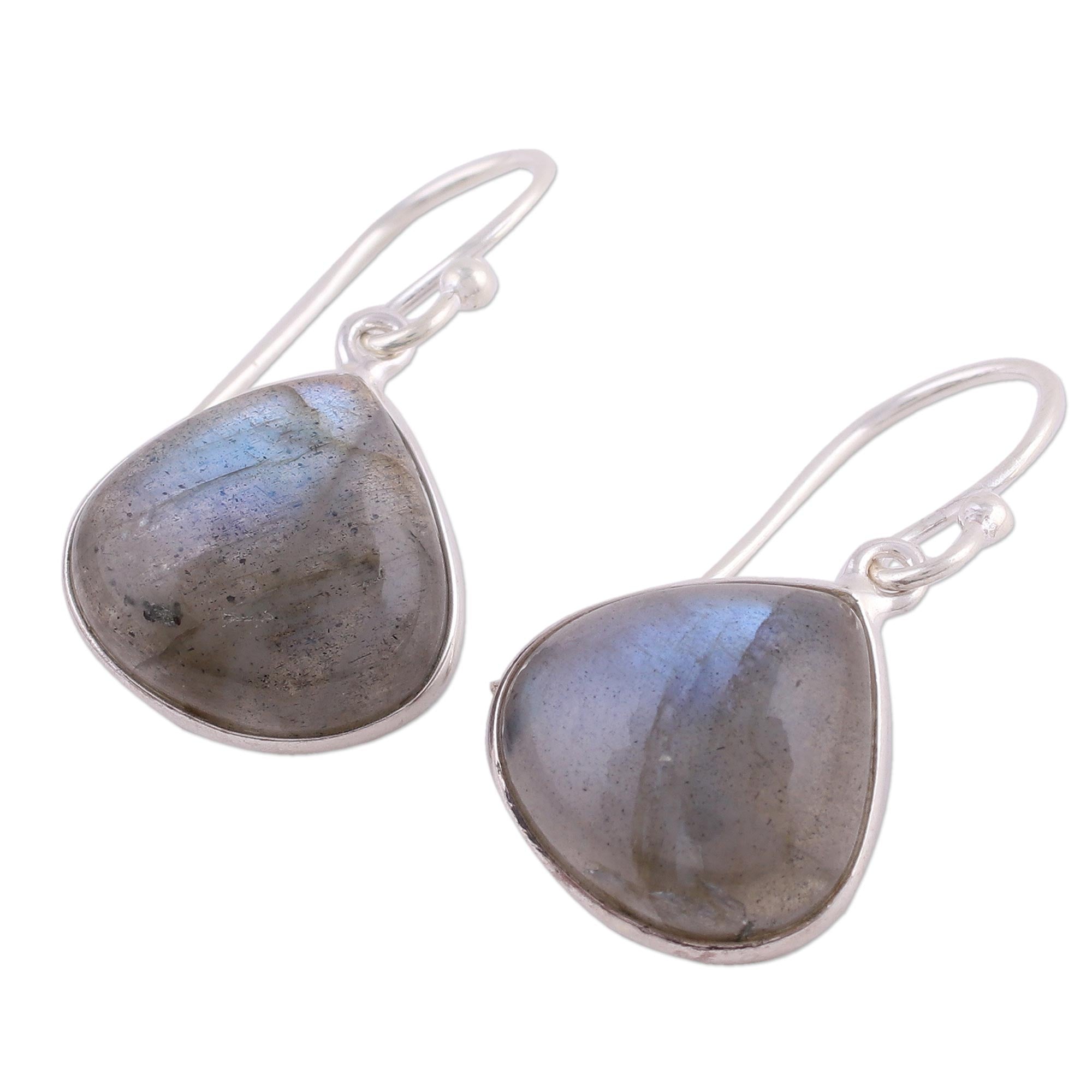 Premium Labradorite Silver Dangle Earrings – Ultimate Spiritual Elegance