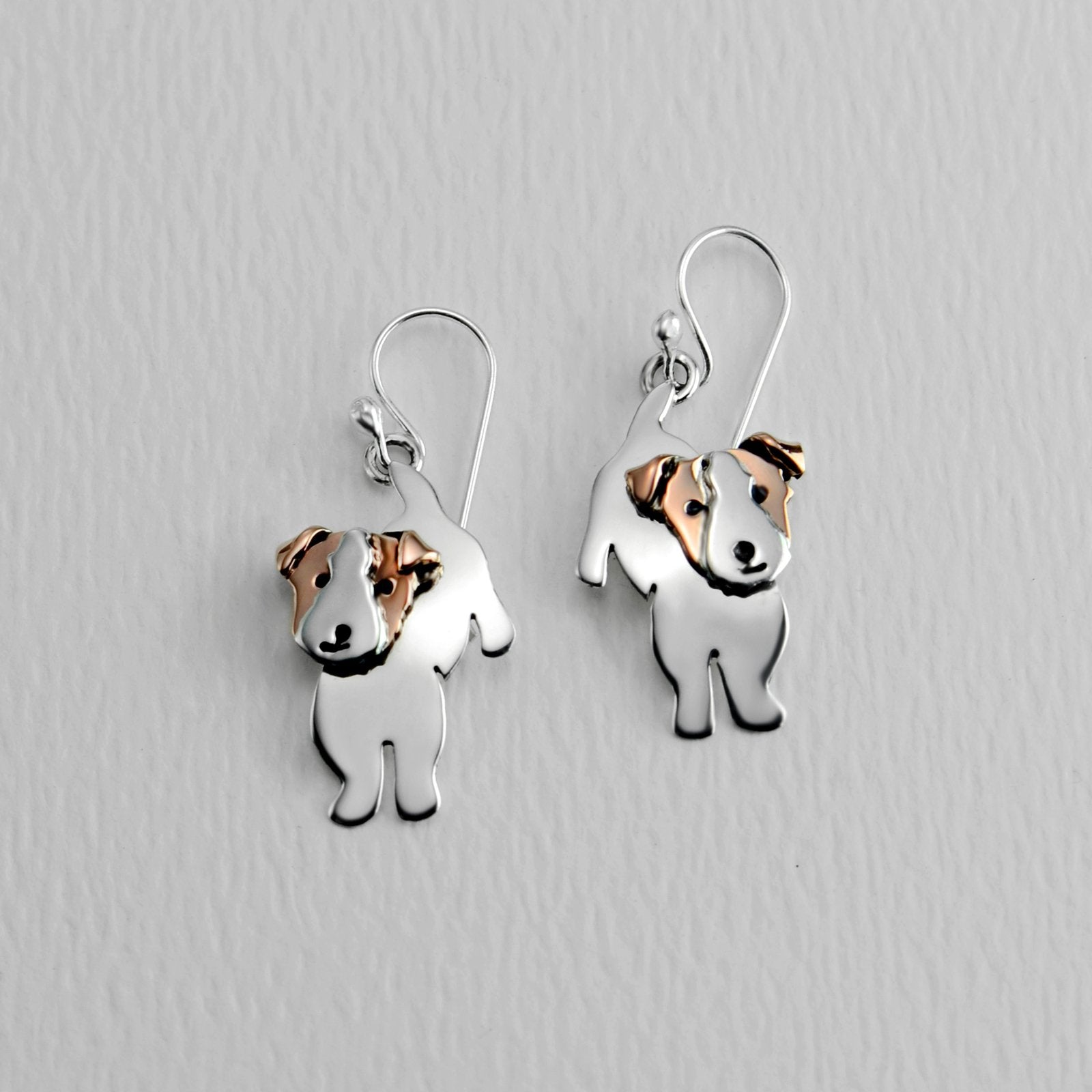 Premium Sterling Silver Dangle Dog Earrings - Handcrafted Elegance