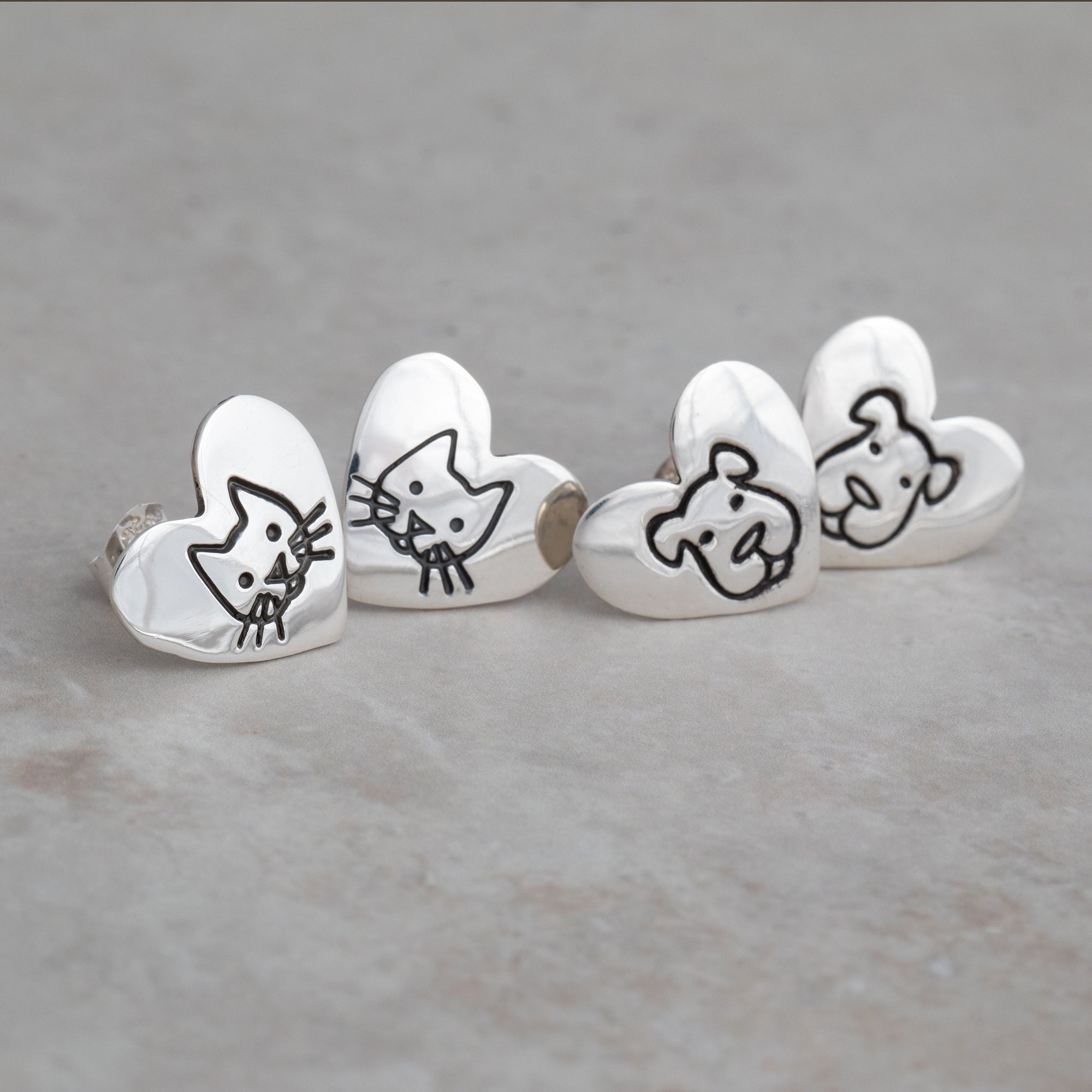 Premium Sterling Silver Heart Post Earrings - Handmade Fair-Trade Jewelry