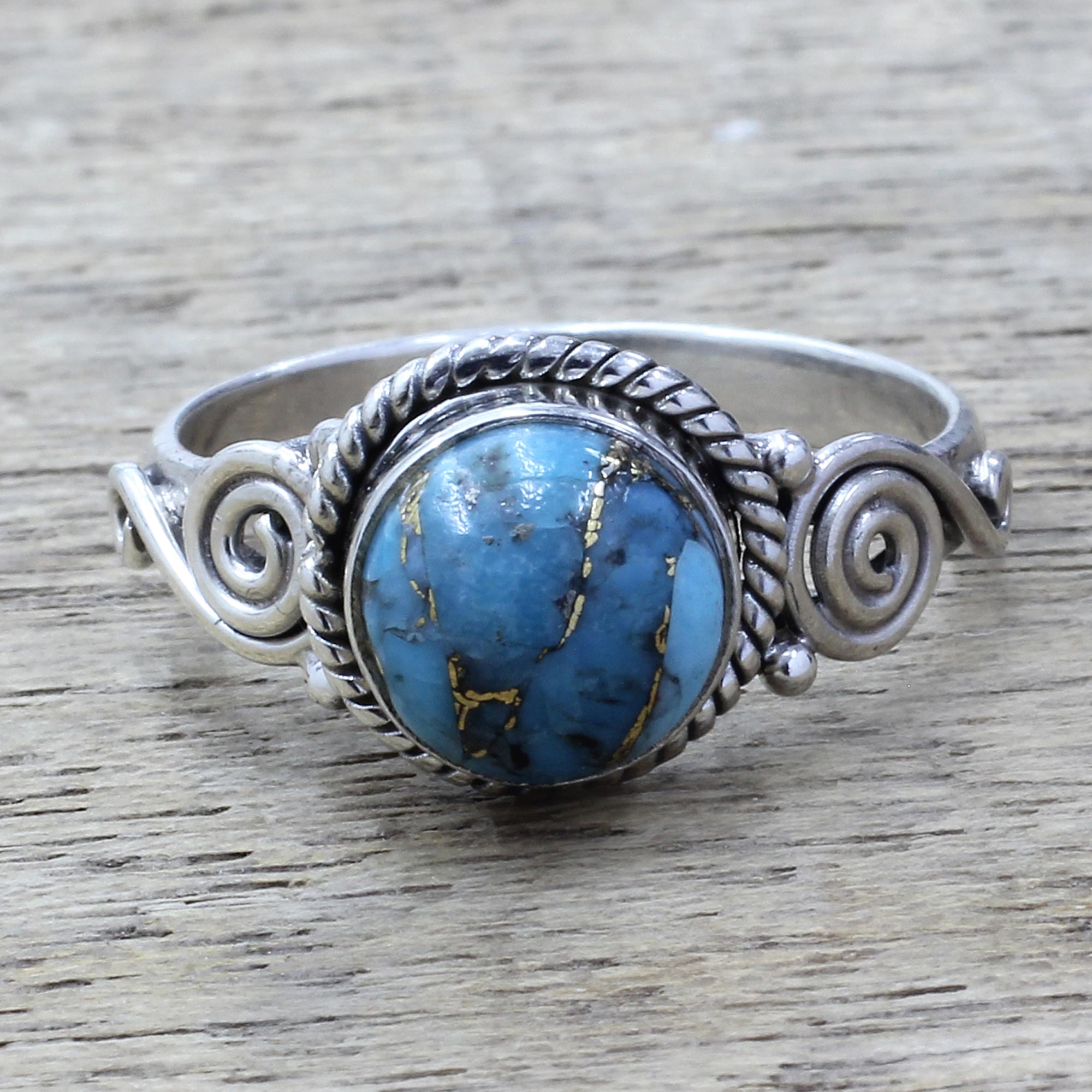 Premium Blue Attunement Sterling Silver & Turquoise Cocktail Ring