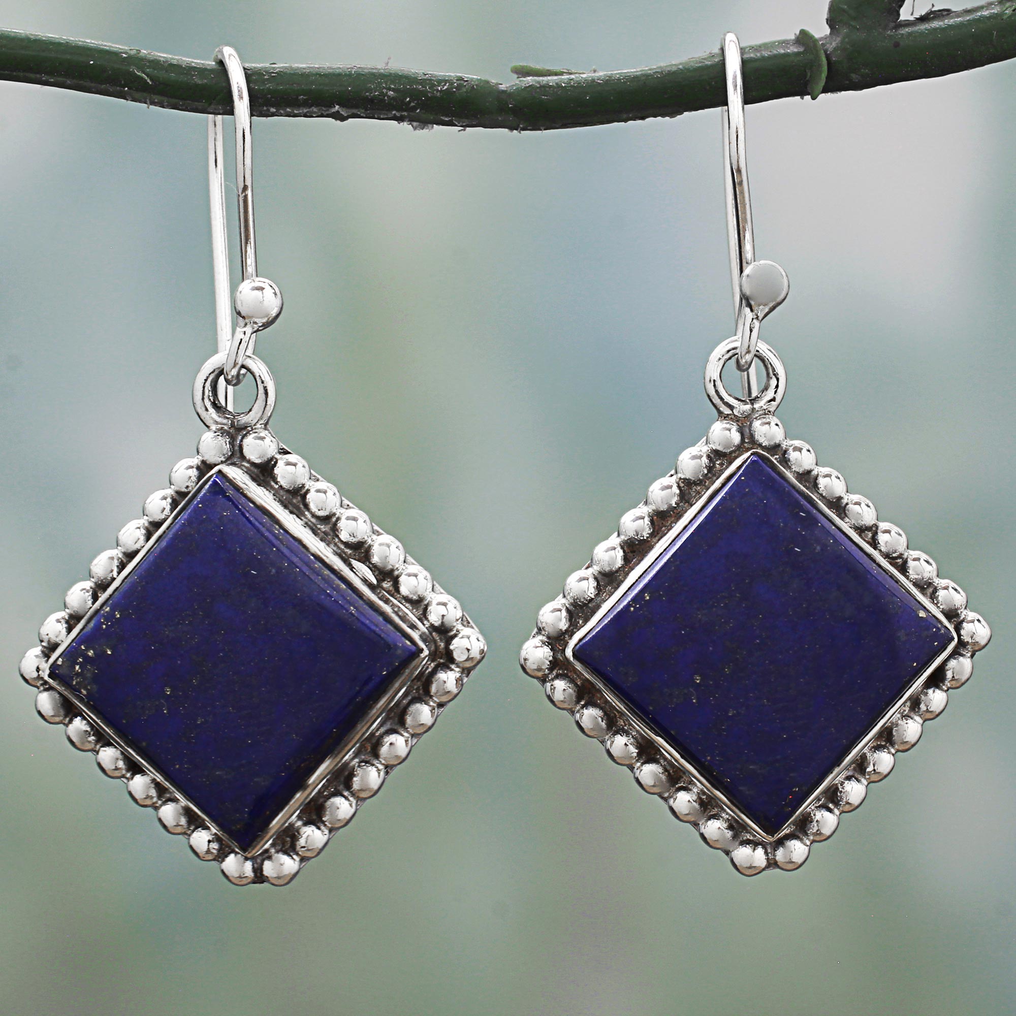 Premium Blue Kite Sterling Silver Lapis Lazuli Dangle Earrings