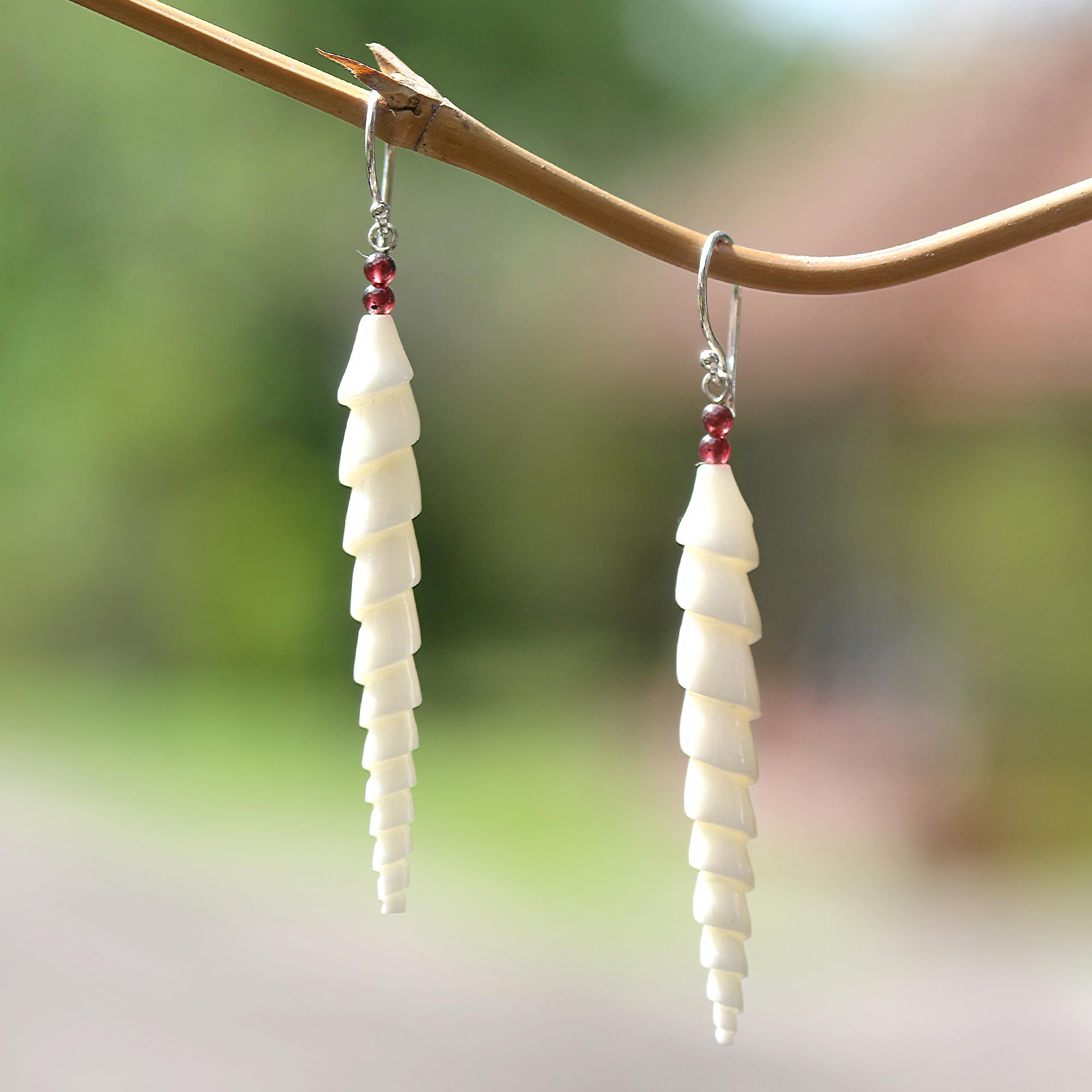 Premium Mystical Spirals Amethyst Dangle Earrings - Handcrafted in Bali