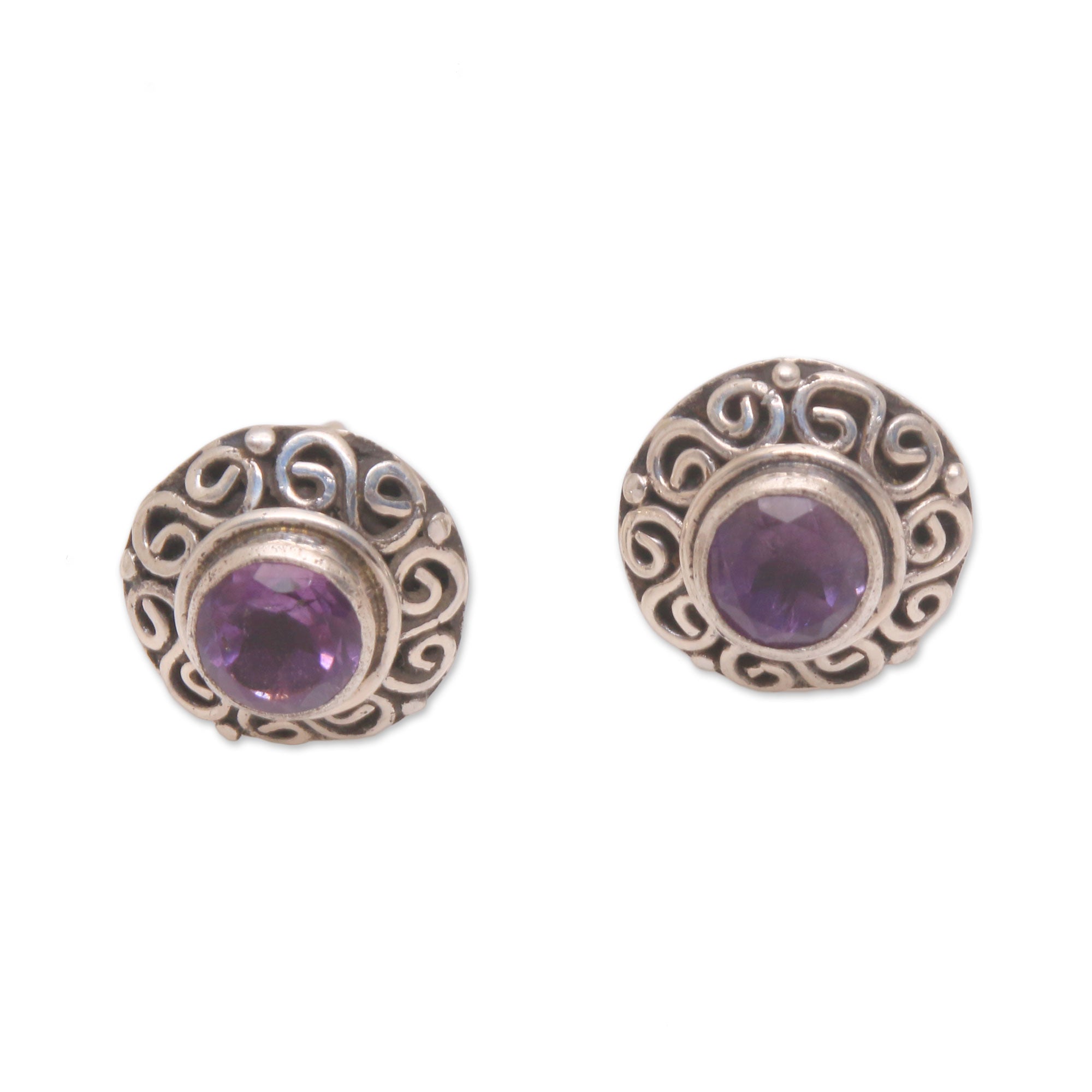 Premium Amethyst Sterling Silver Stud Earrings – Ultimate Elegance