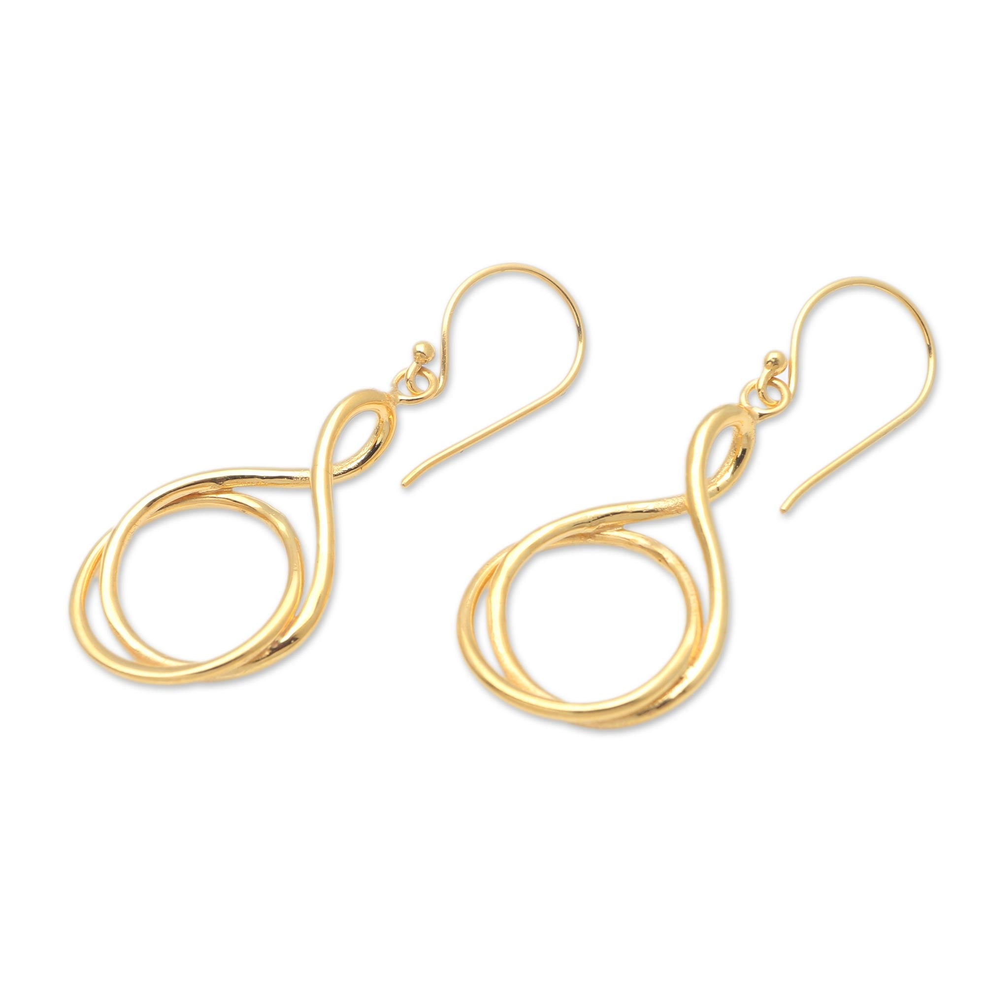 Premium Life Path Handmade Gold-Plated Brass Dangle Earrings - Ultimate Elegance