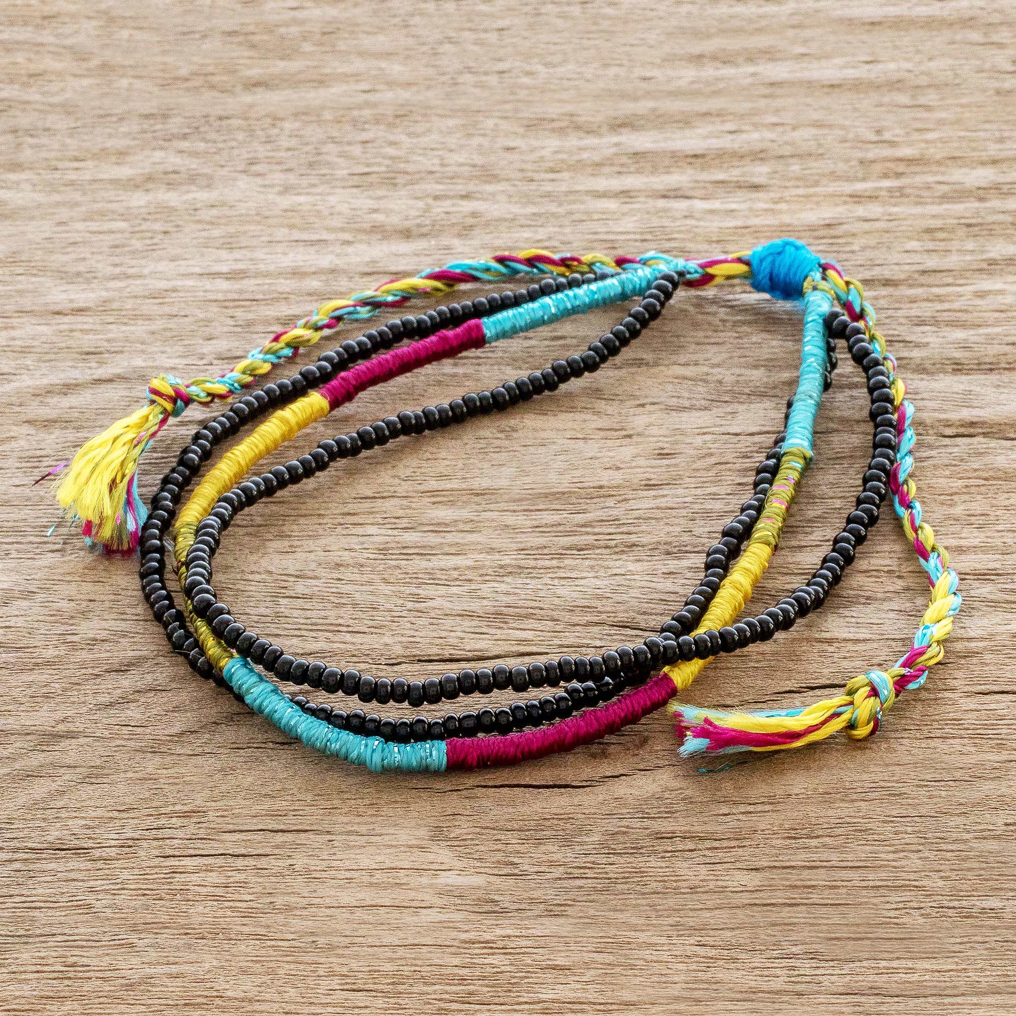 Premium Adjustable Multicolor Beaded Bracelet by Alegria