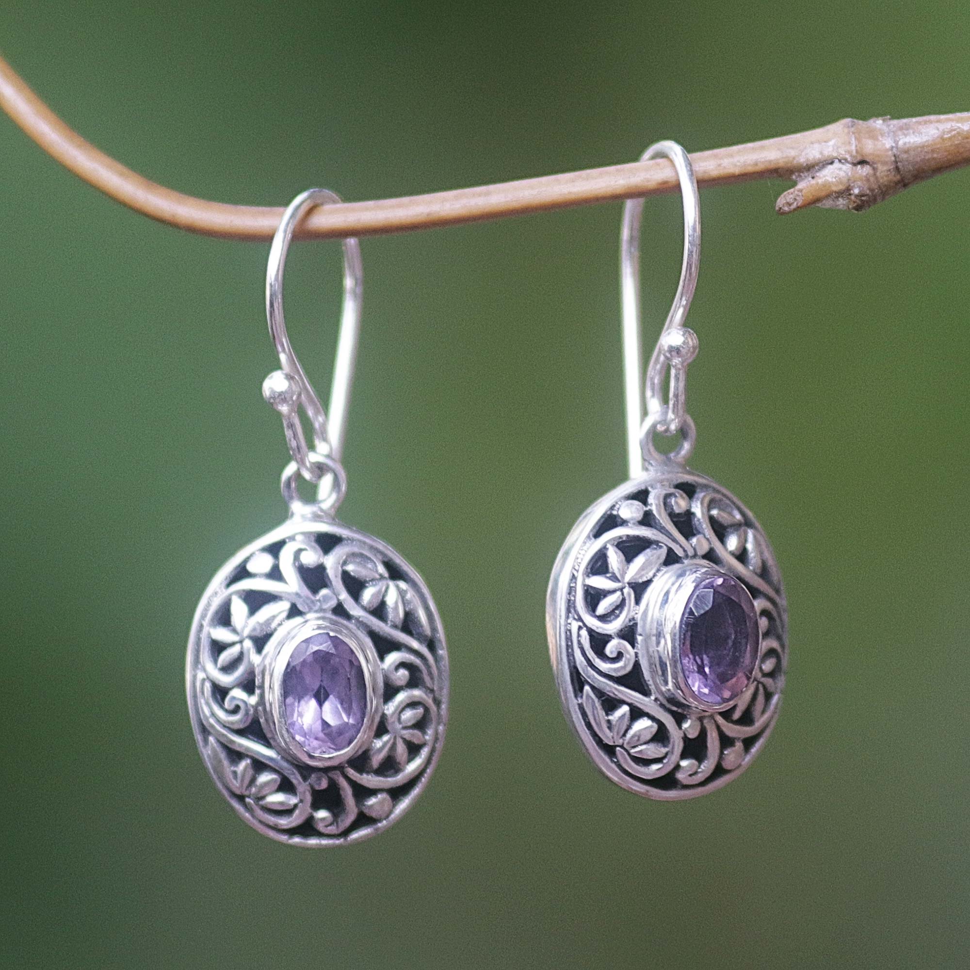 Premium Wild Beauty Amethyst Sterling Silver Dangle Earrings