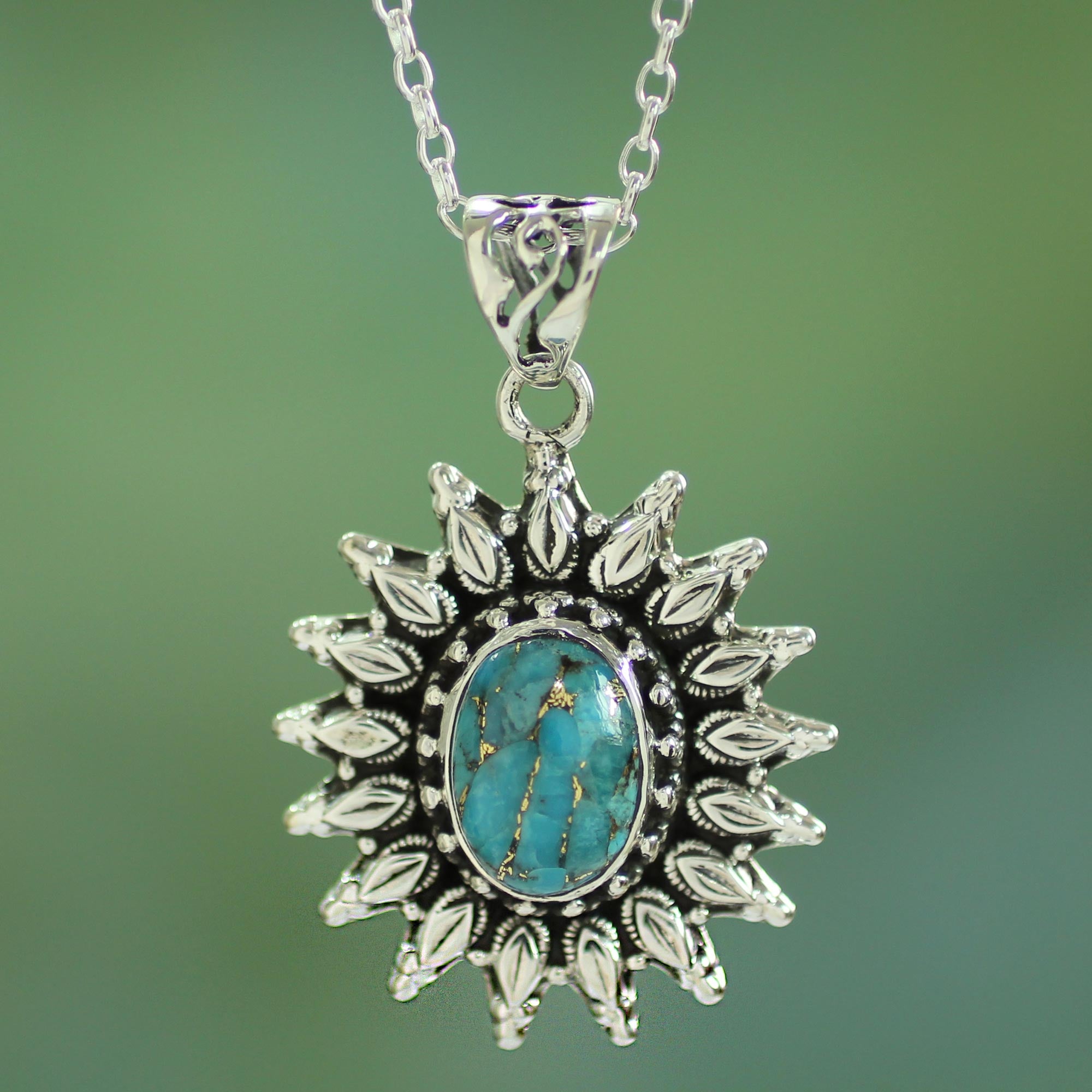 Eternal Radiance Premium Silver & Turquoise Artisan Necklace